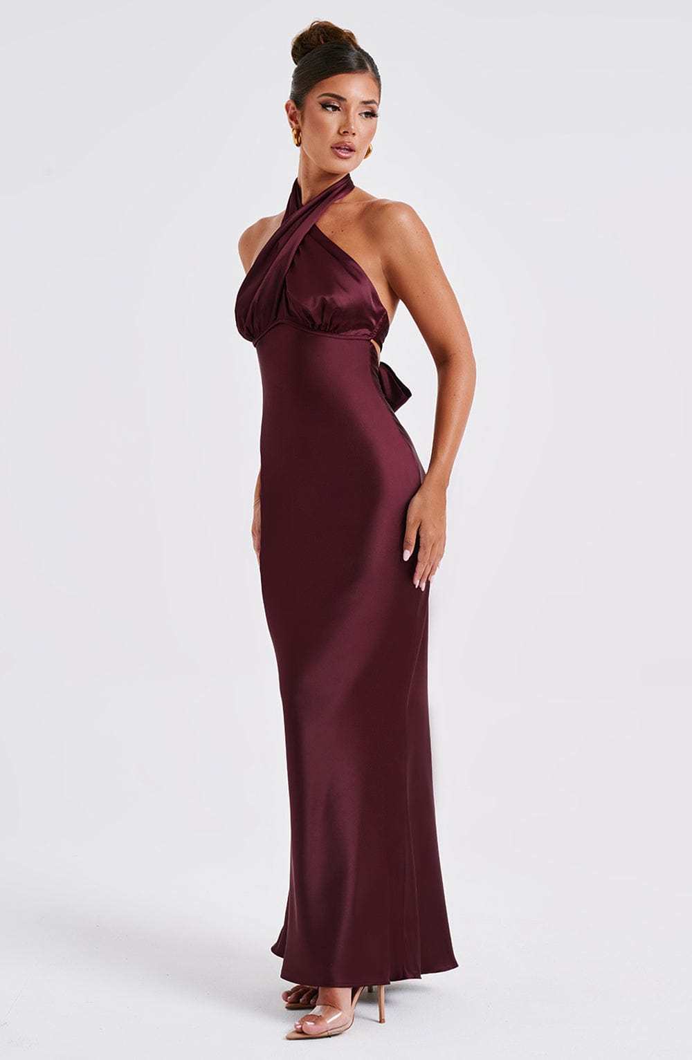Diana Maxi Dress - Burgundy - Sassygrove