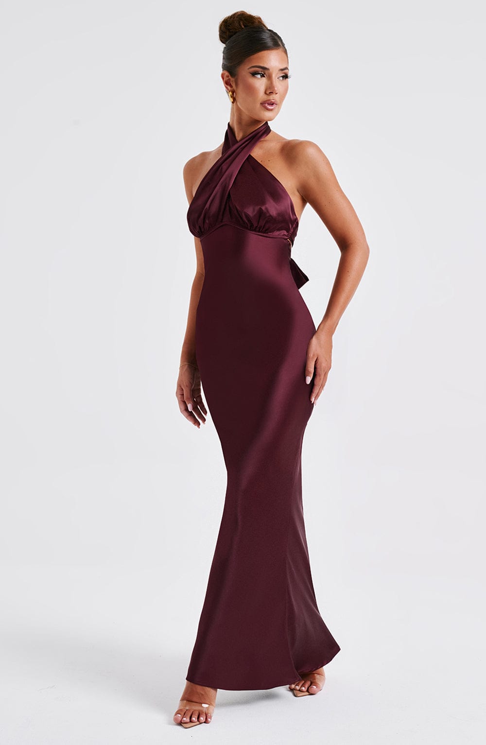 Diana Maxi Dress - Burgundy - Sassygrove