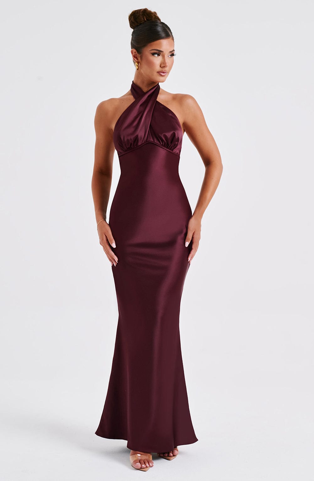 Diana Maxi Dress - Burgundy - Sassygrove