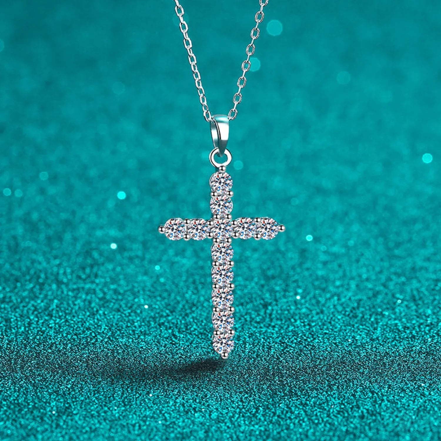 Divine Cross Shaped Moissanite Necklace Bry - Sassygrove