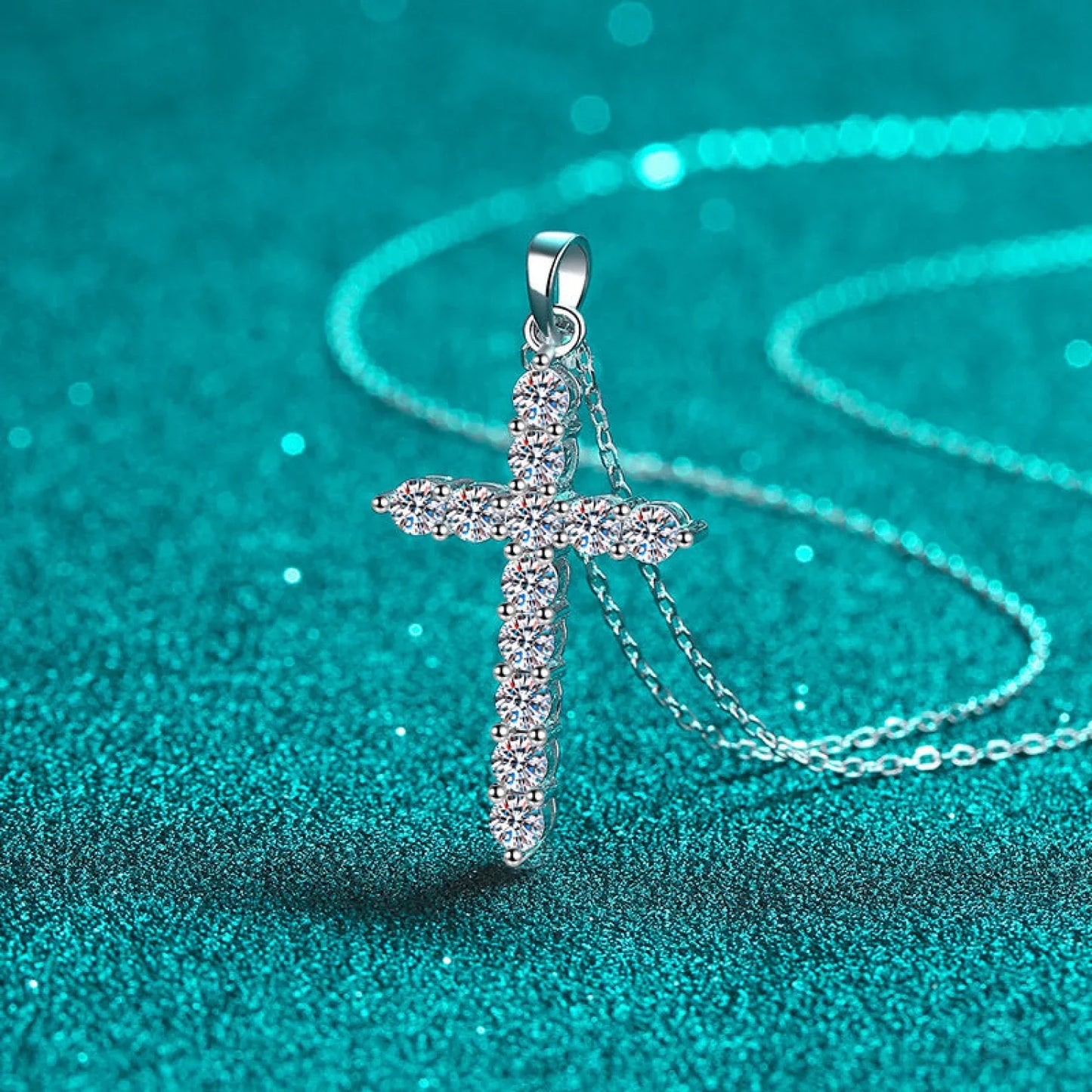Divine Cross Shaped Moissanite Necklace Bry - Sassygrove