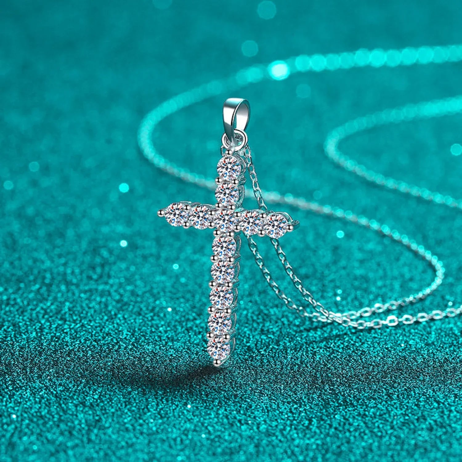 Divine Cross Shaped Moissanite Necklace Bry - Sassygrove