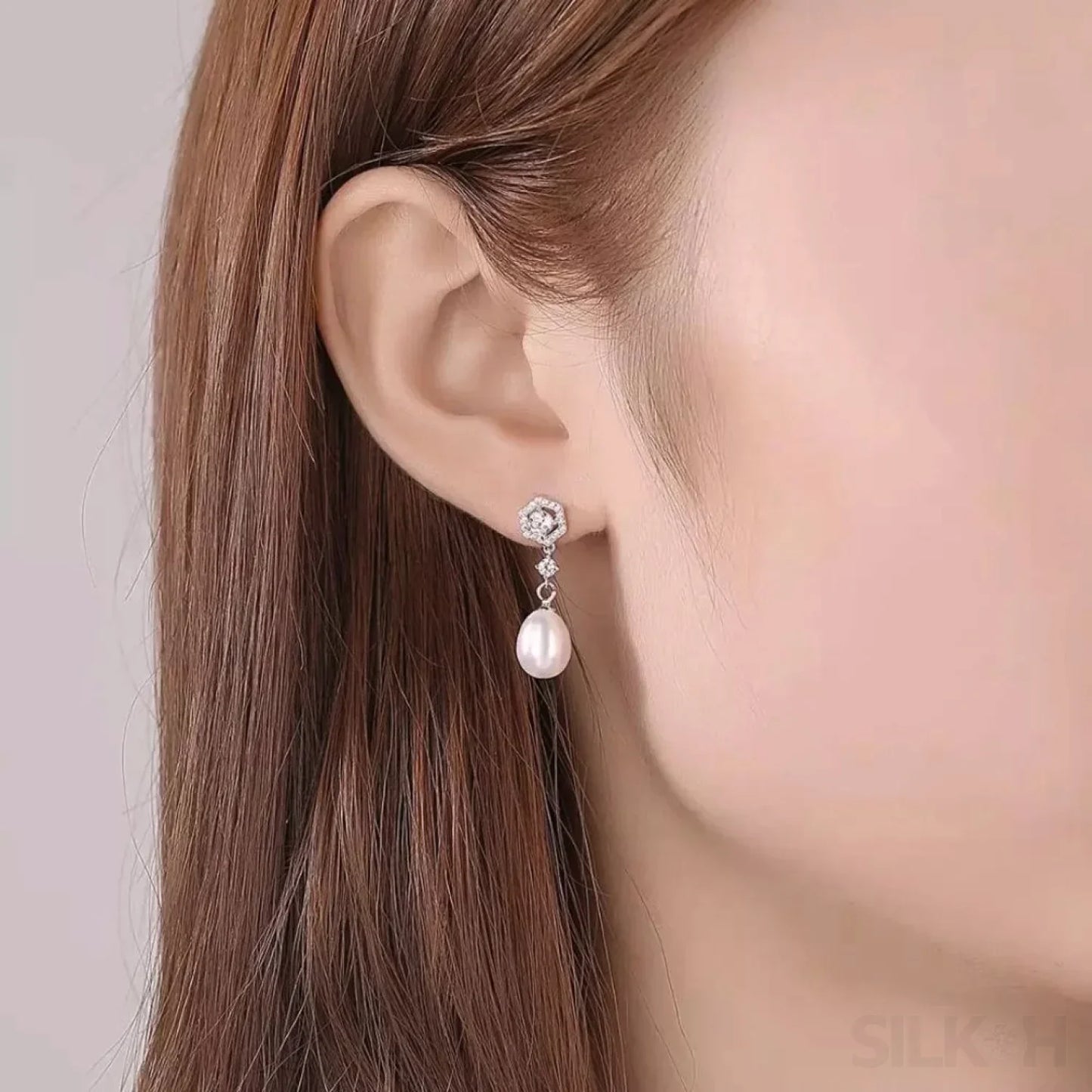 Elegant Sterling Silver Pearl Drop Bridal Earrings Bry - Sassygrove