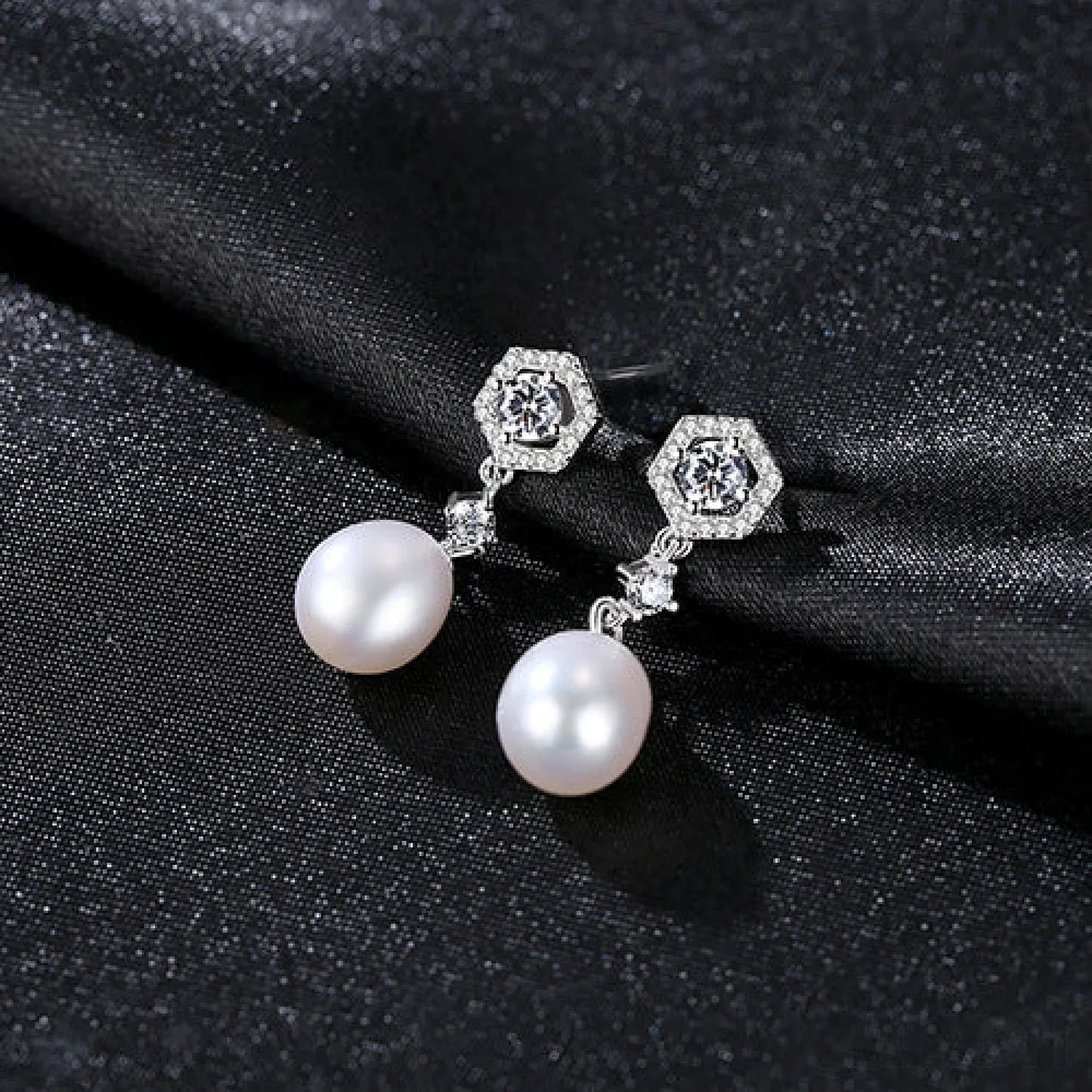 Elegant Sterling Silver Pearl Drop Bridal Earrings Bry - Sassygrove