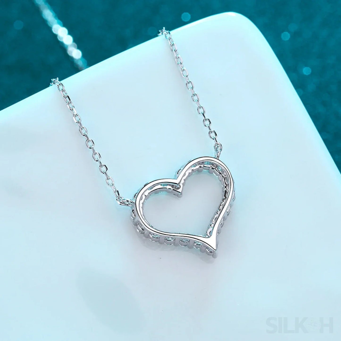 Forever Shine Heart Shaped Moissanite Necklace Bea - Sassygrove