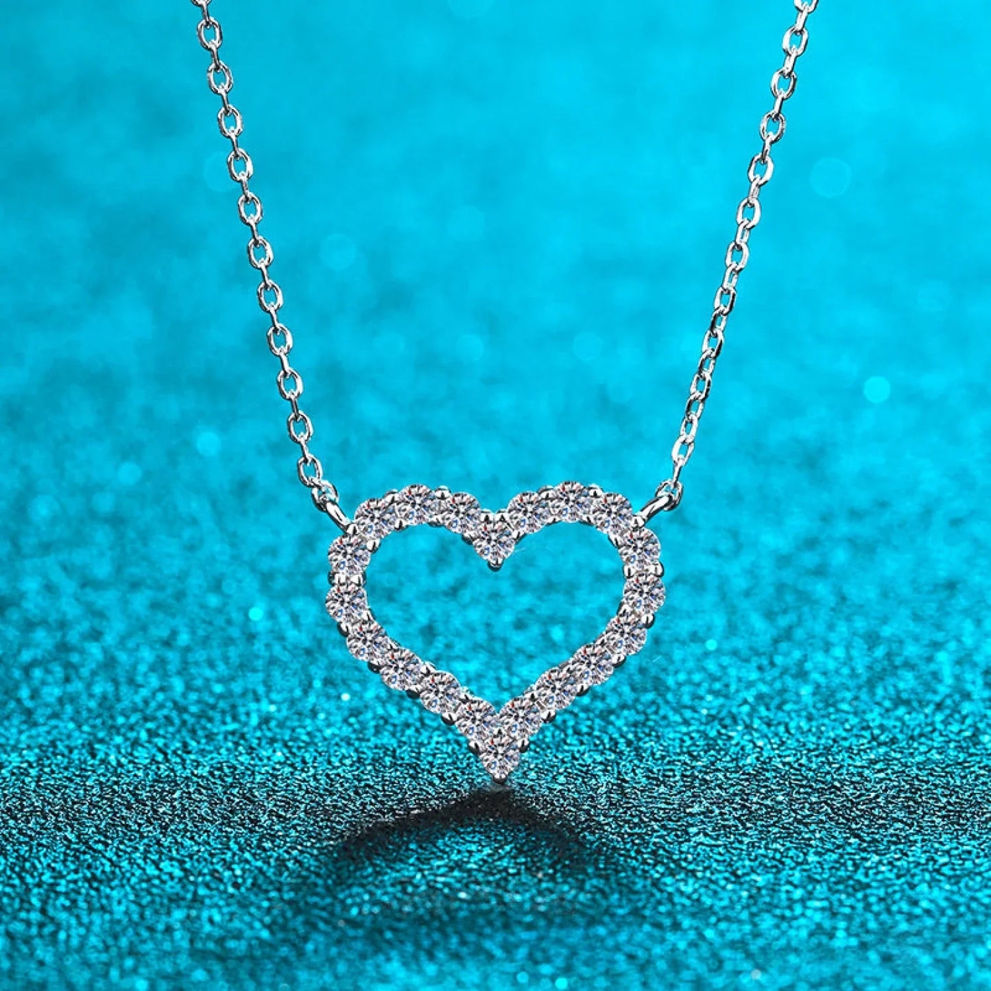 Forever Shine Heart Shaped Moissanite Necklace Bea - Sassygrove