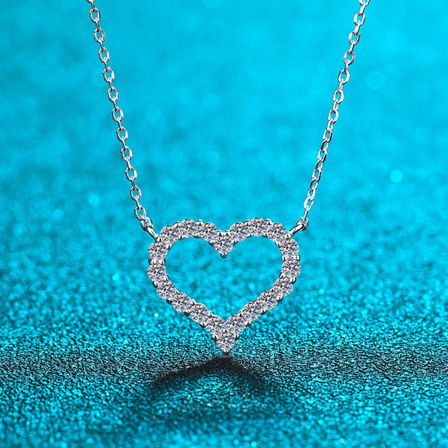 Forever Shine Heart Shaped Moissanite Necklace Bea - Sassygrove