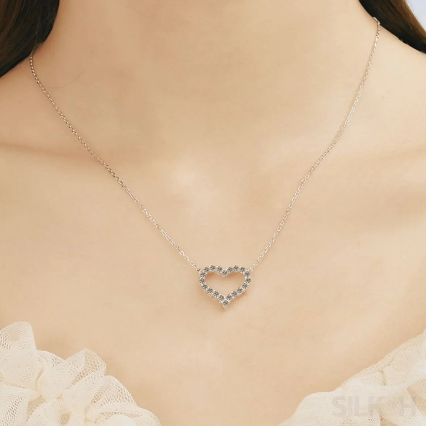 Forever Shine Heart Shaped Moissanite Necklace Bea - Sassygrove