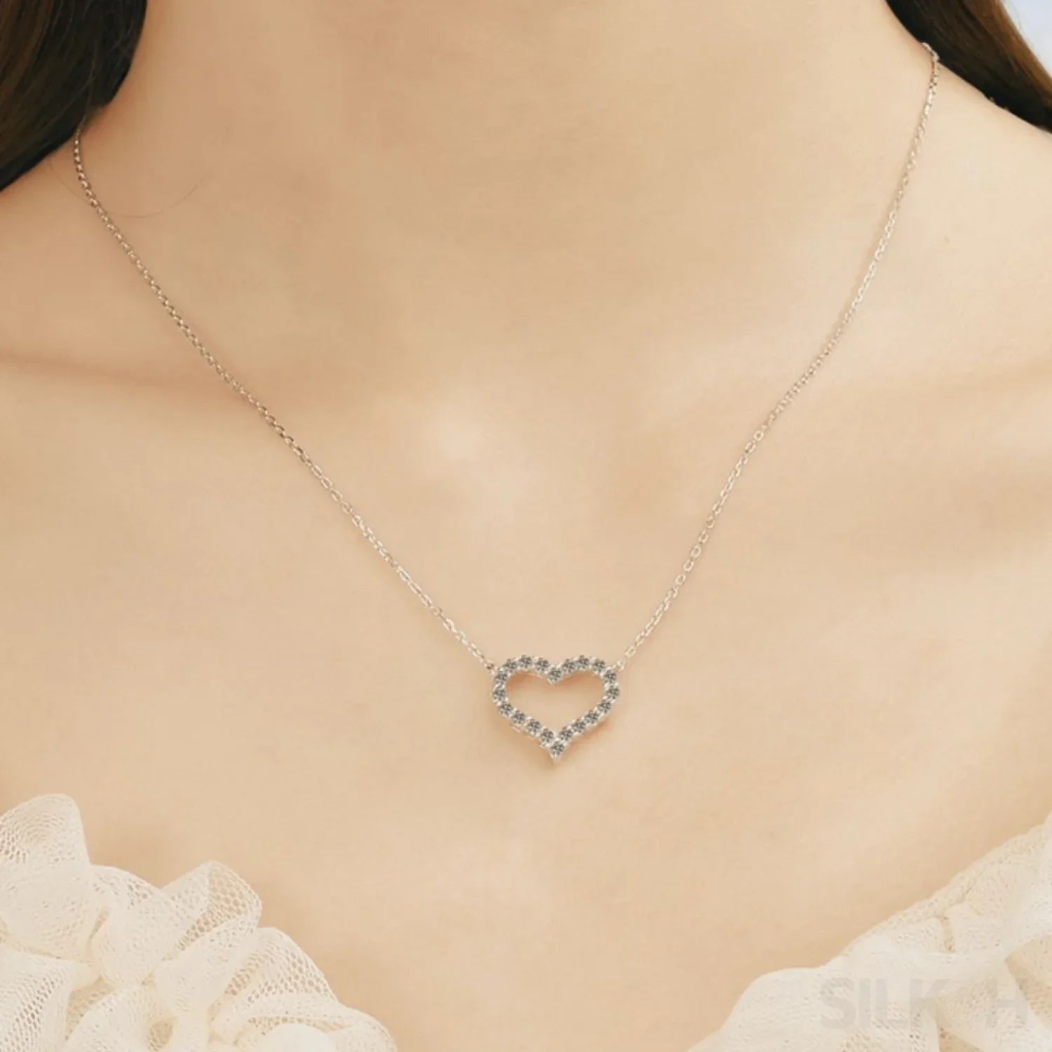 Forever Shine Heart Shaped Moissanite Necklace Bea - Sassygrove