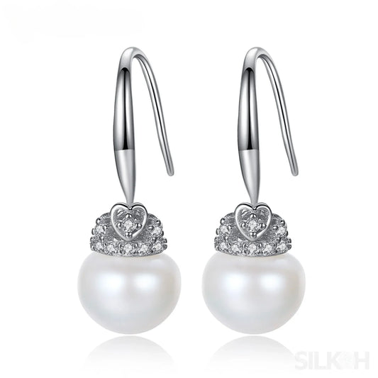 Freshwater Sterling Silver Pearl Bridal Earrings Ariana - Sassygrove
