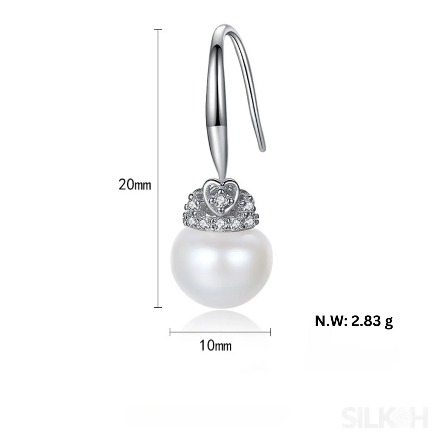 Freshwater Sterling Silver Pearl Bridal Earrings Ariana - Sassygrove