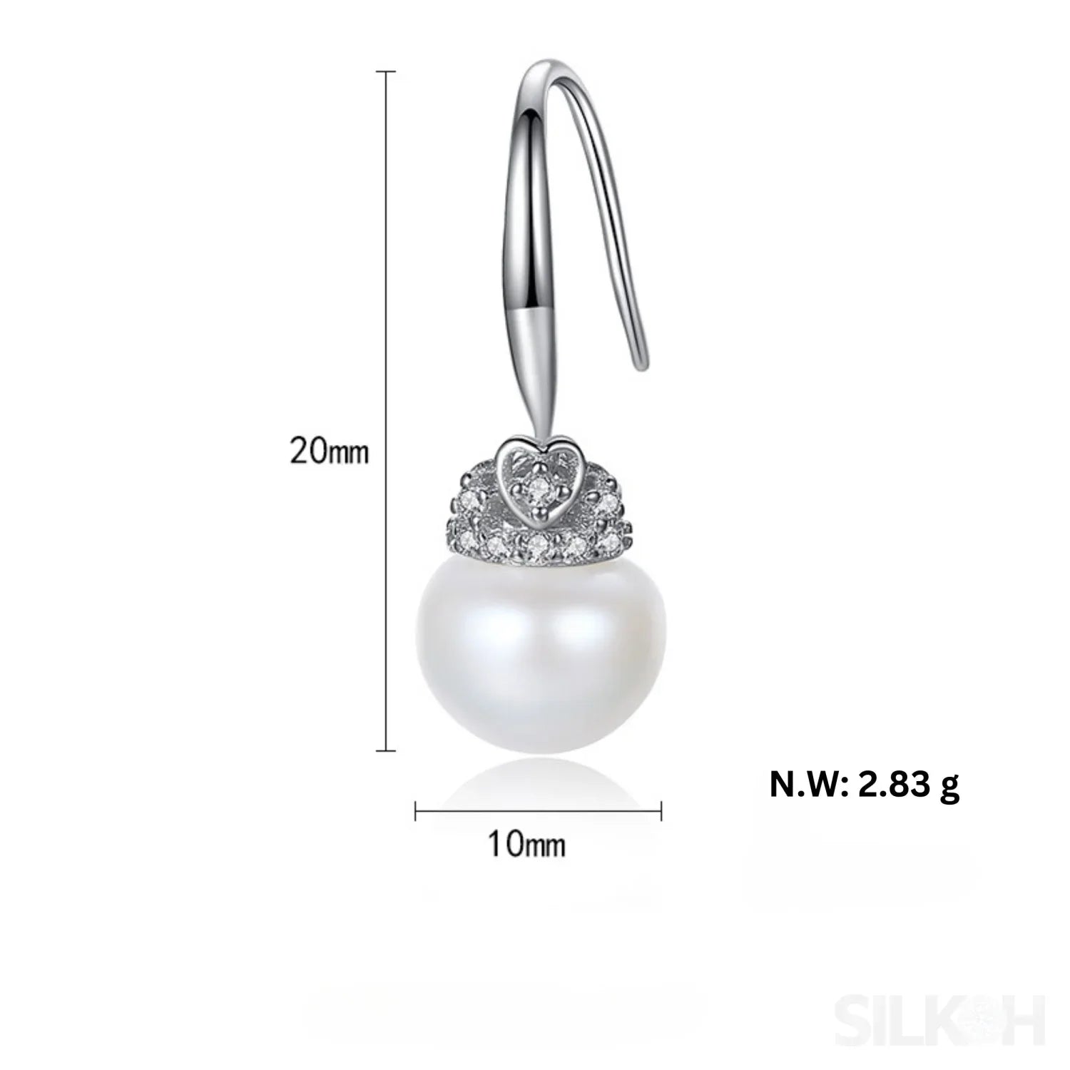 Freshwater Sterling Silver Pearl Bridal Earrings Ariana - Sassygrove