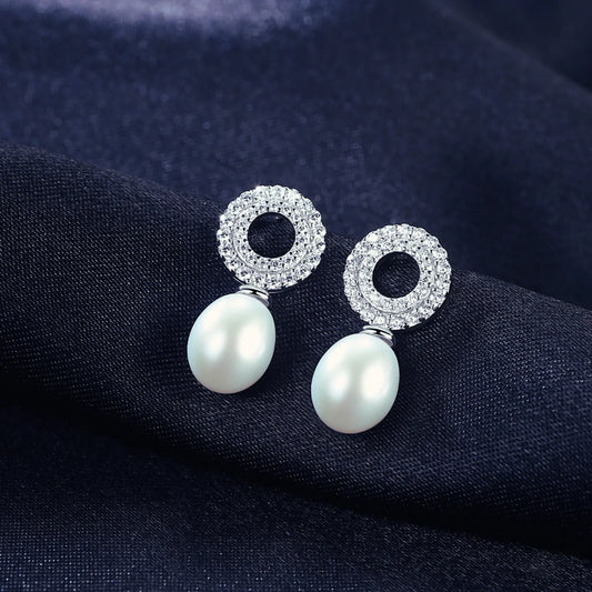 Freshwater Sterling Silver Pearl Stud Earrings Adeline - Sassygrove