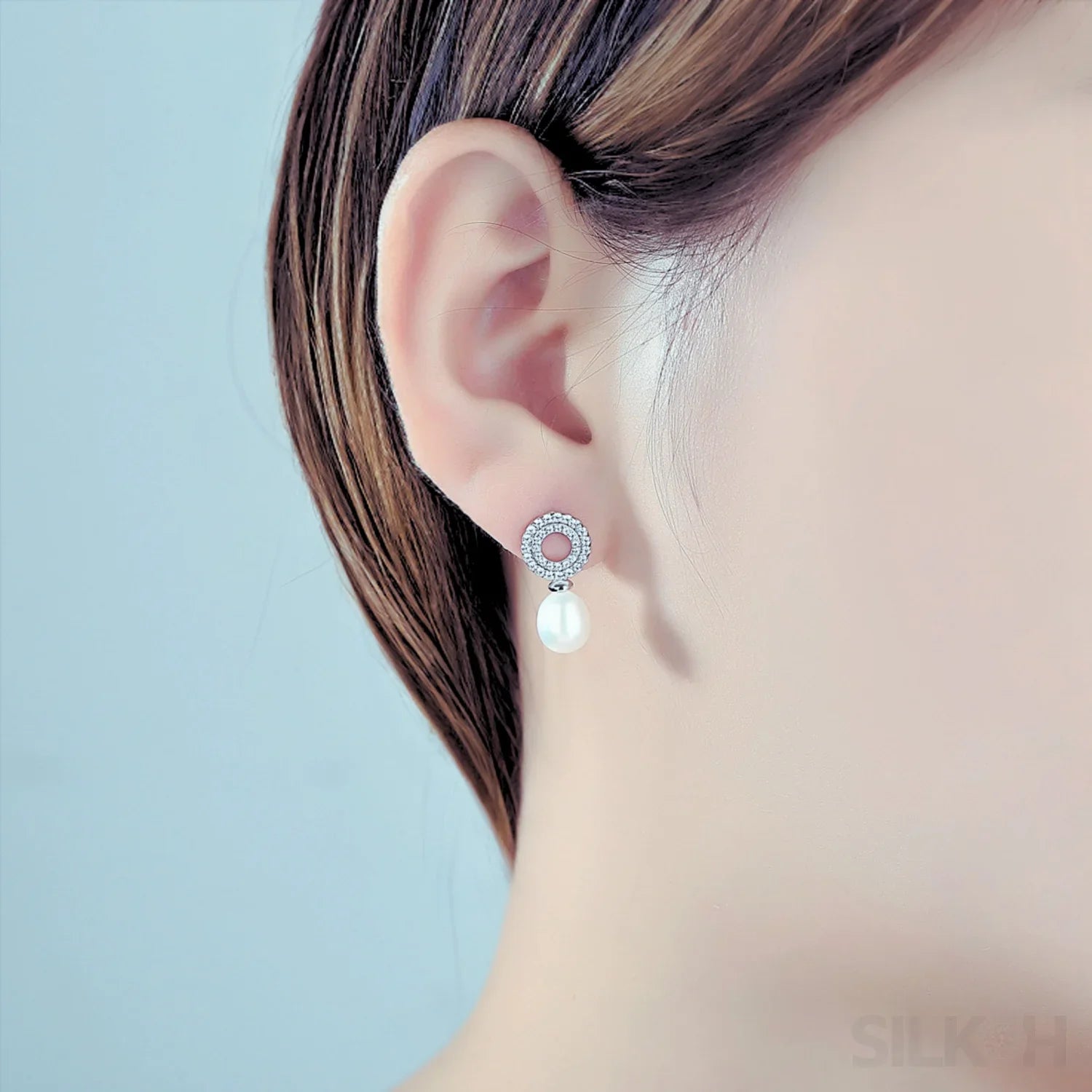Freshwater Sterling Silver Pearl Stud Earrings Adeline - Sassygrove
