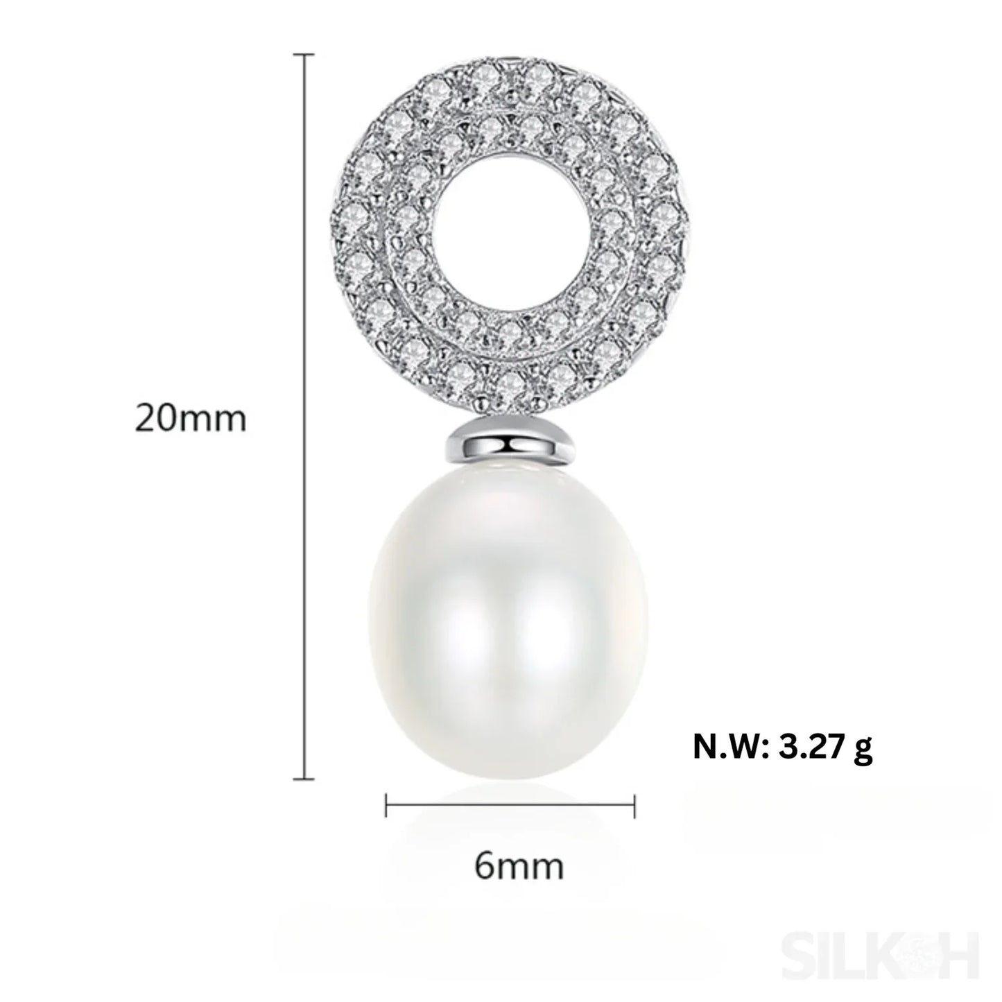 Freshwater Sterling Silver Pearl Stud Earrings Adeline - Sassygrove