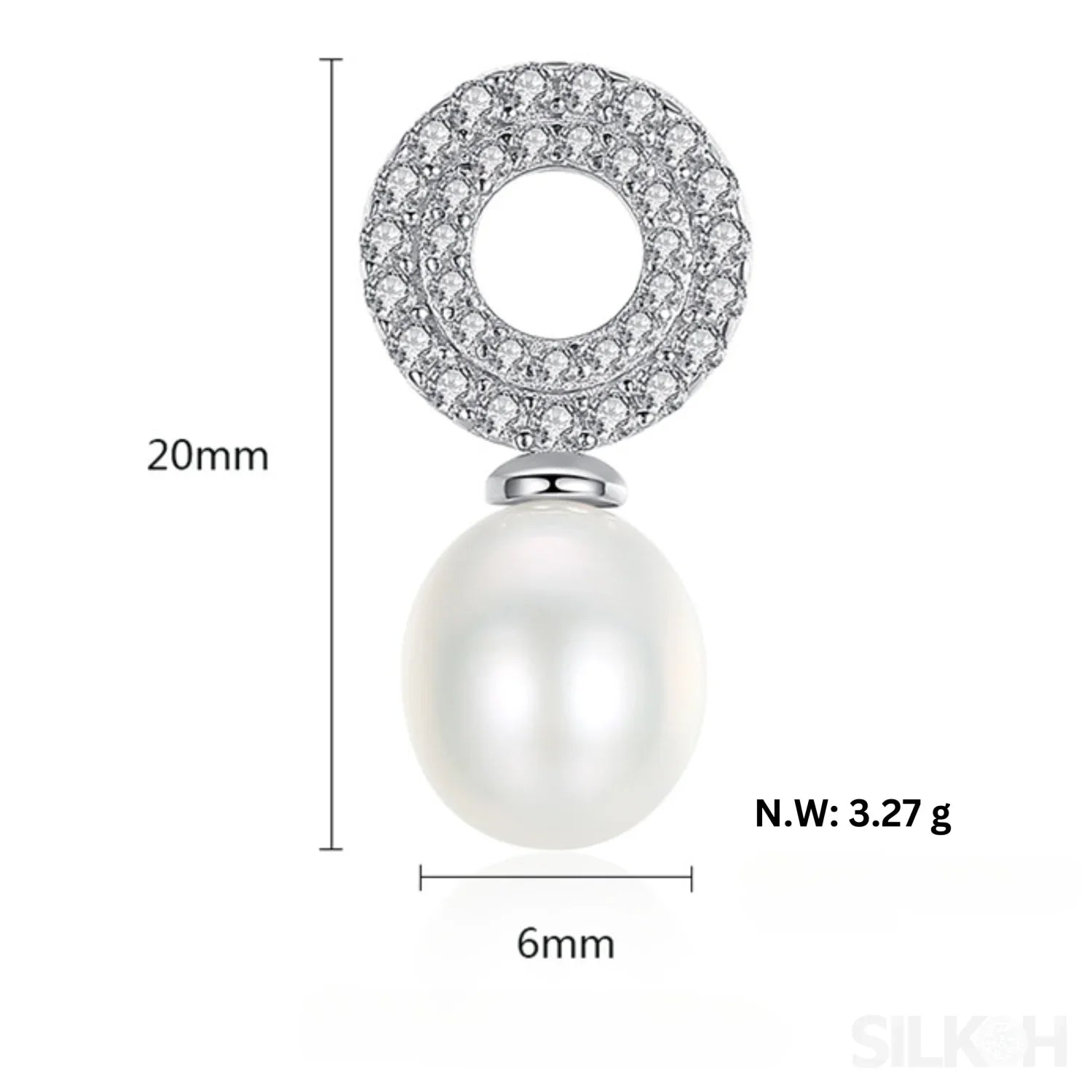 Freshwater Sterling Silver Pearl Stud Earrings Adeline - Sassygrove