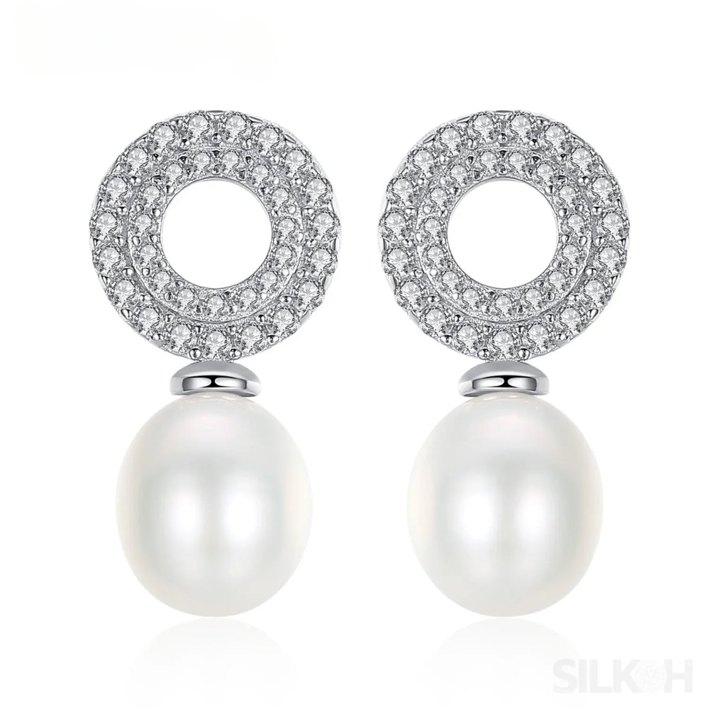 Freshwater Sterling Silver Pearl Stud Earrings Adeline - Sassygrove