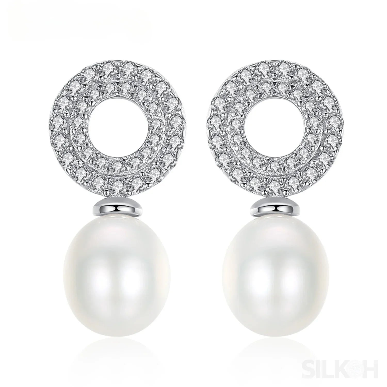 Freshwater Sterling Silver Pearl Stud Earrings Adeline - Sassygrove