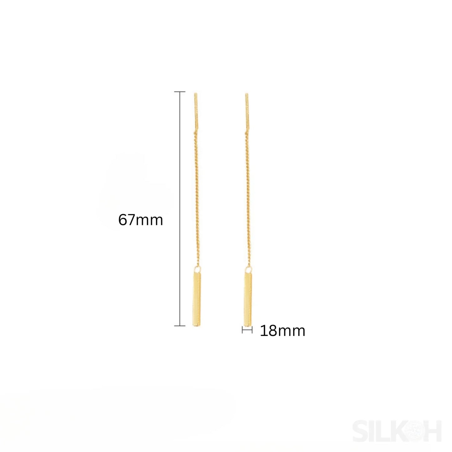 Gold Plated Sterling Silver Tassel Long Earrings Audrey - Sassygrove