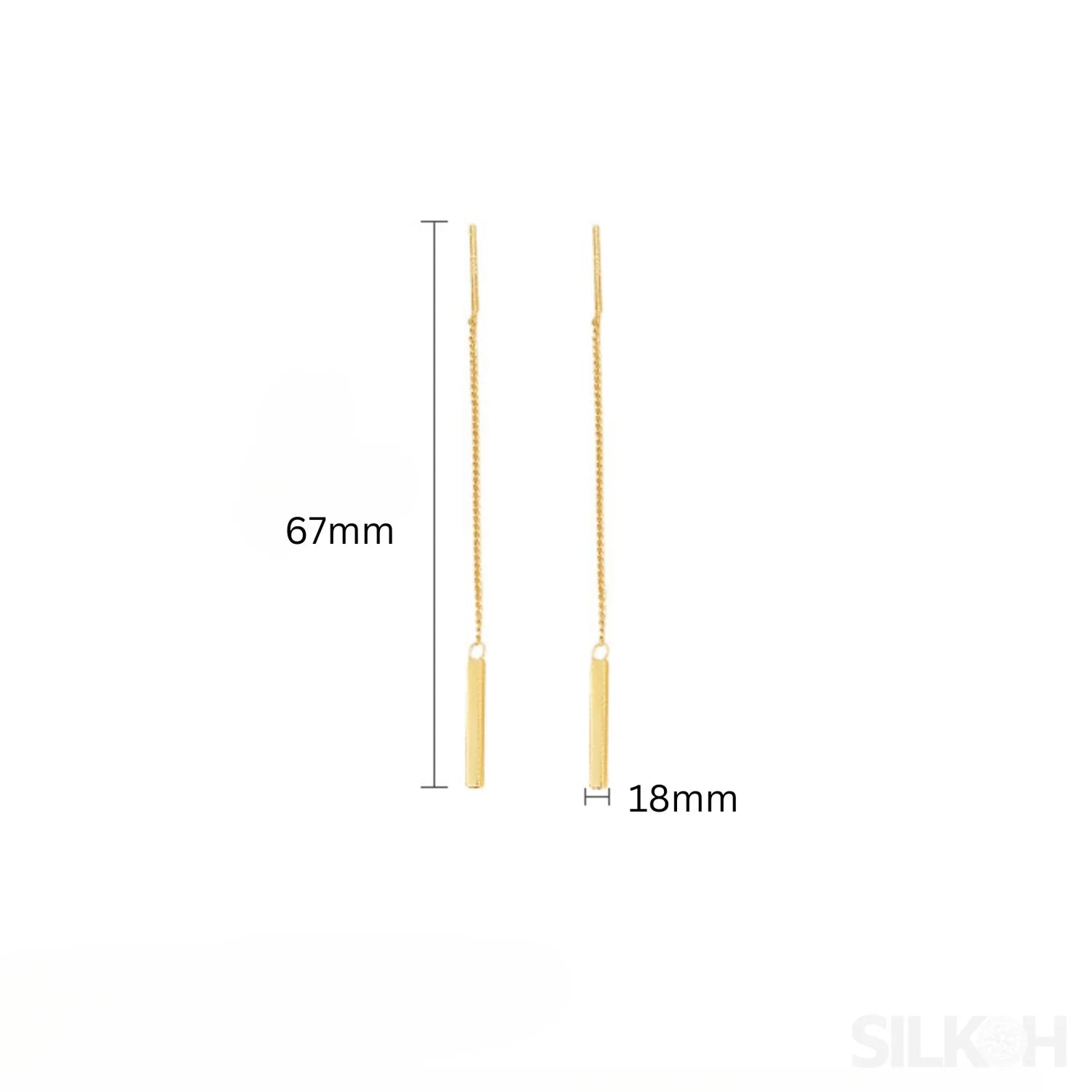 Gold Plated Sterling Silver Tassel Long Earrings Audrey - Sassygrove