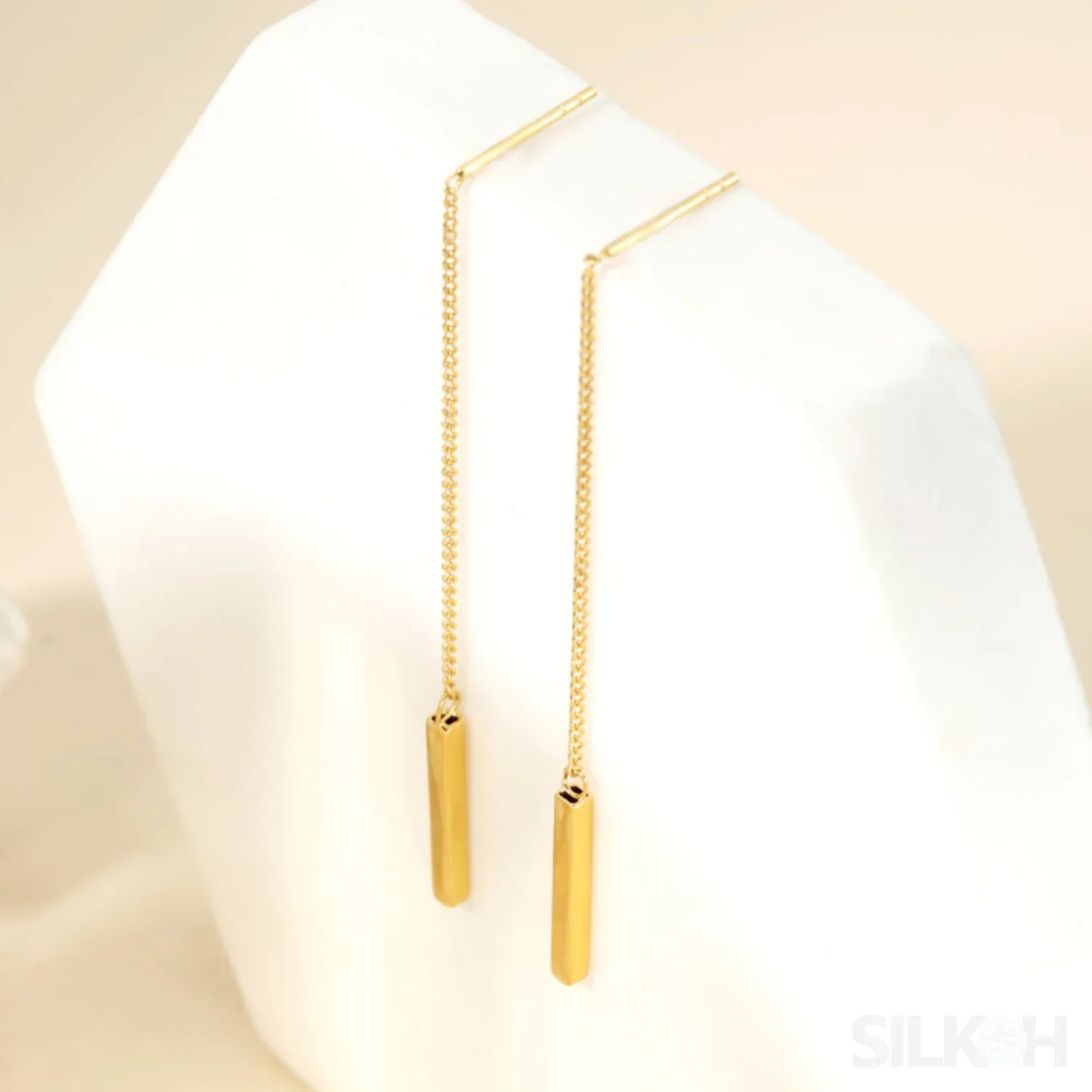 Gold Plated Sterling Silver Tassel Long Earrings Audrey - Sassygrove