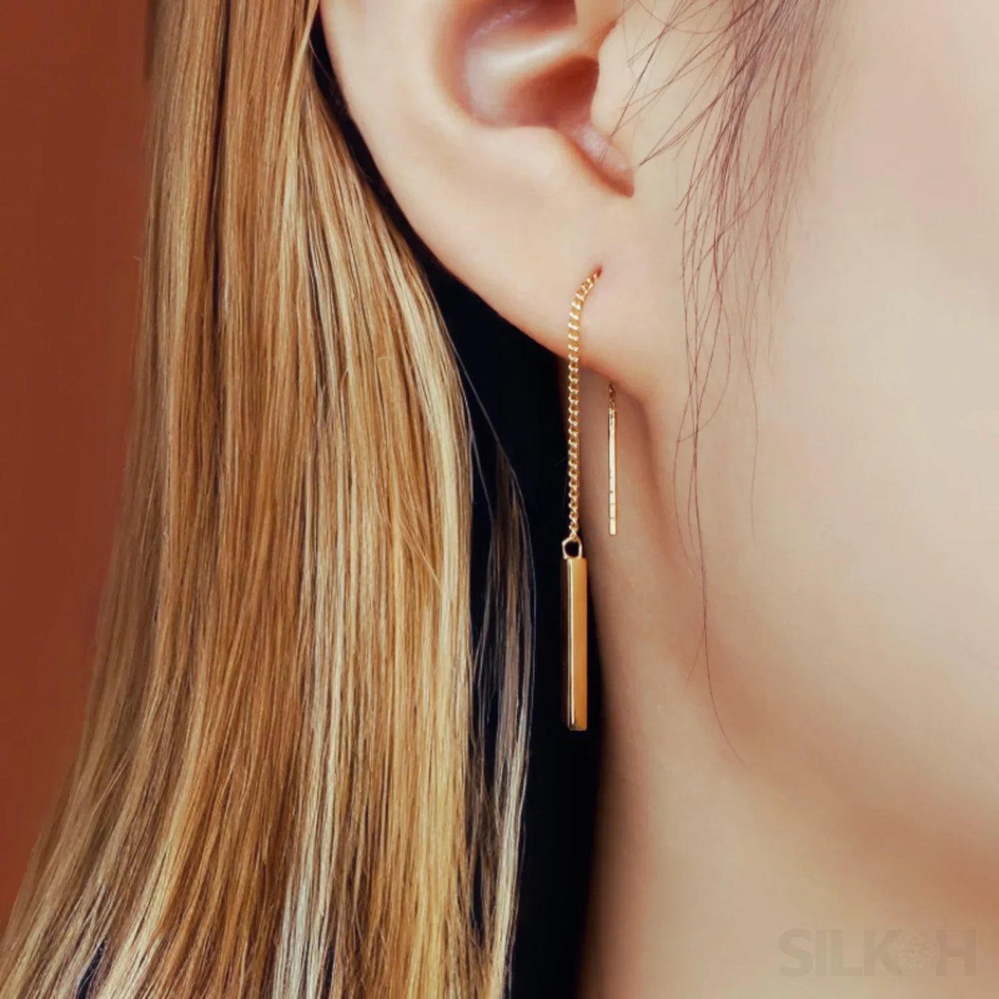 Gold Plated Sterling Silver Tassel Long Earrings Audrey - Sassygrove