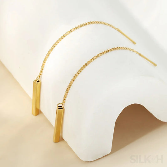 Gold Plated Sterling Silver Tassel Long Earrings Audrey - Sassygrove