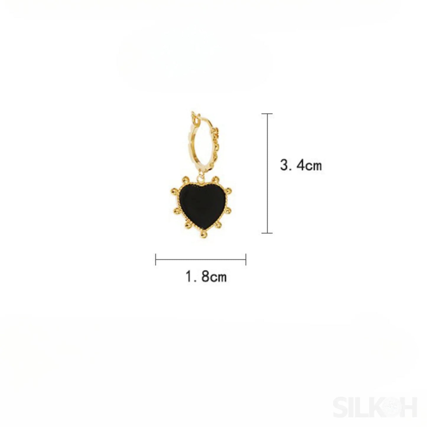 Heart Shaped 18K Gold Plated Sterling Silver Hoop Earrings Avery - Sassygrove