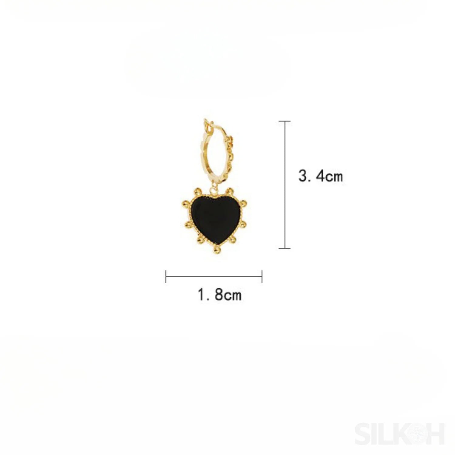 Heart Shaped 18K Gold Plated Sterling Silver Hoop Earrings Avery - Sassygrove