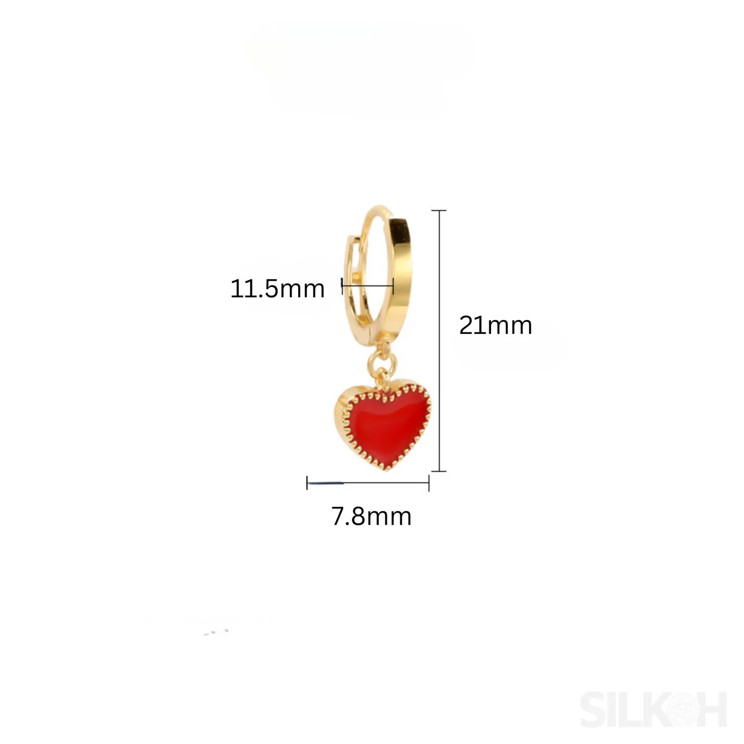Heart Shaped Sterling Silver Retro Hoop Earrings Una - Sassygrove