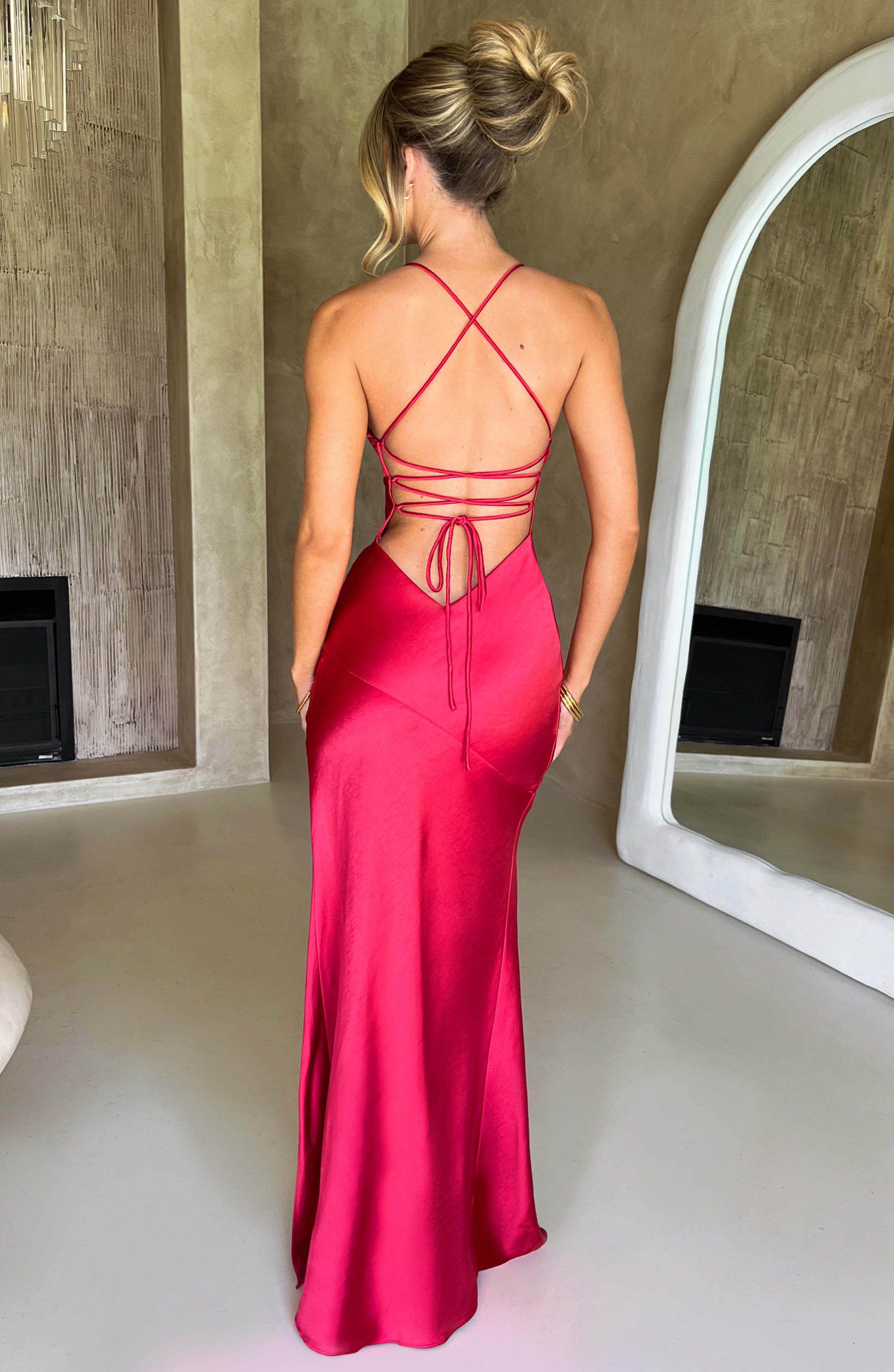 Ruby Radiance Maxi Dress-Red - Sassygrove