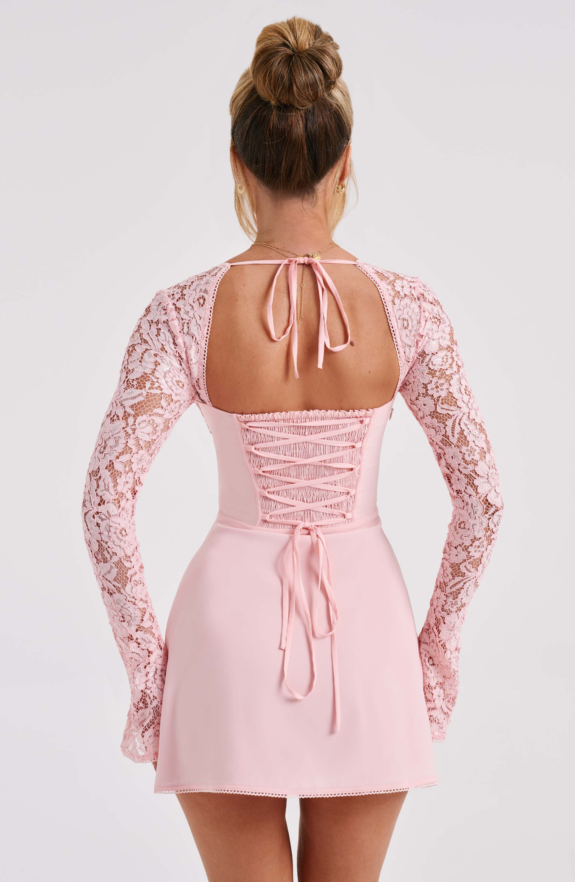 Twilight Temptation Mini Dress - Blush - Sassygrove
