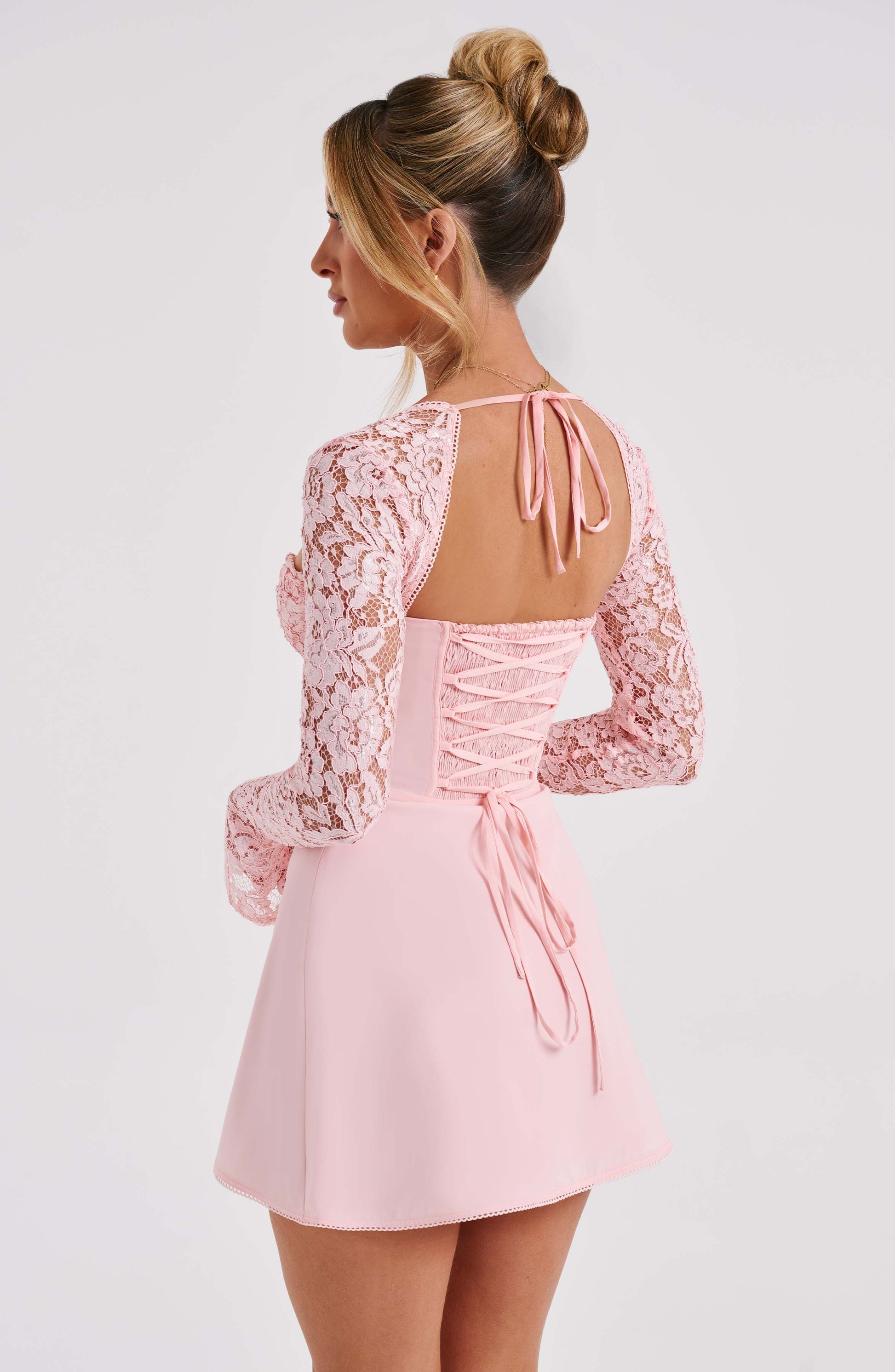 Twilight Temptation Mini Dress - Blush - Sassygrove
