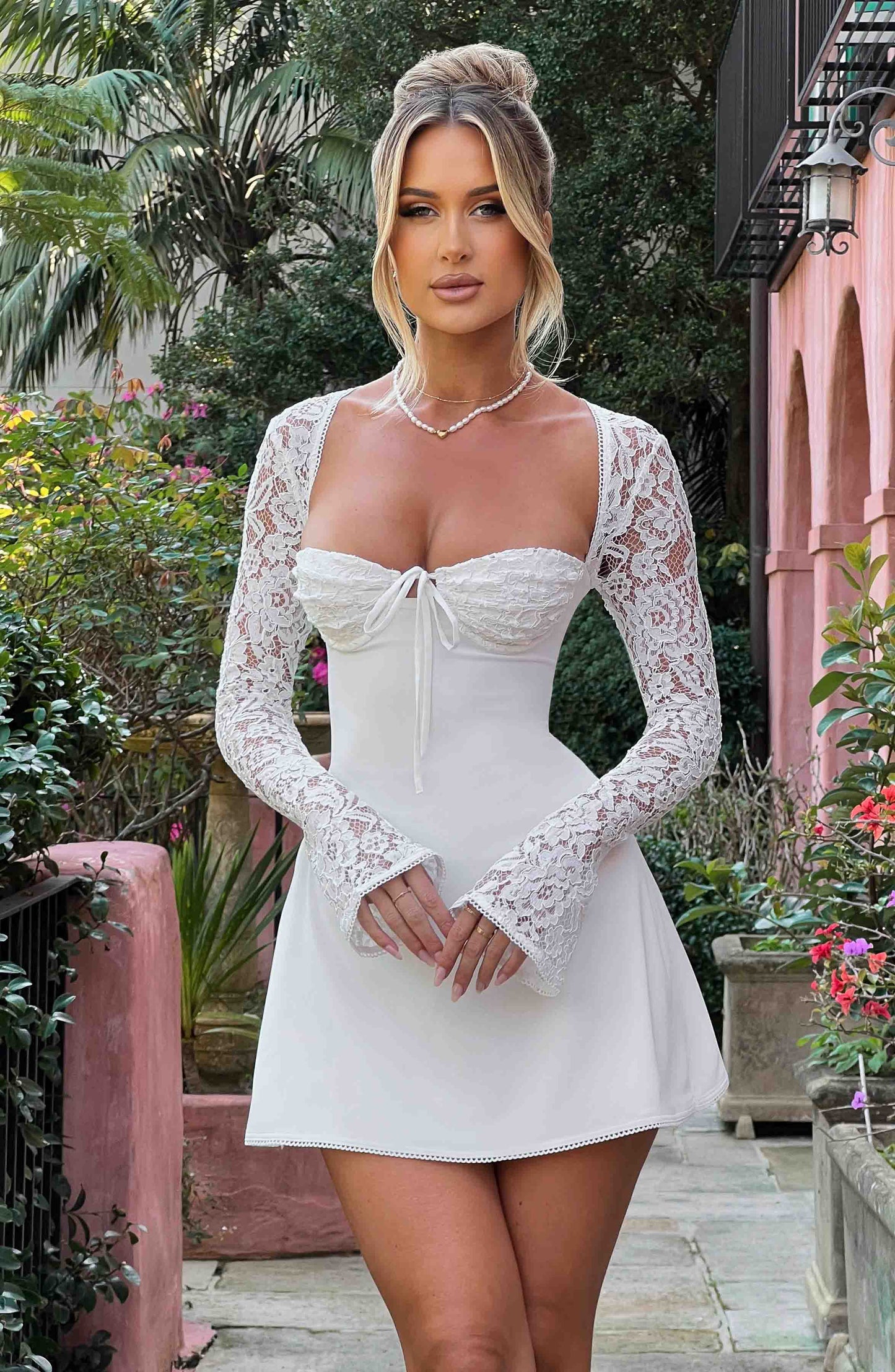 Twilight Temptation Mini Dress- Ivory - Sassygrove
