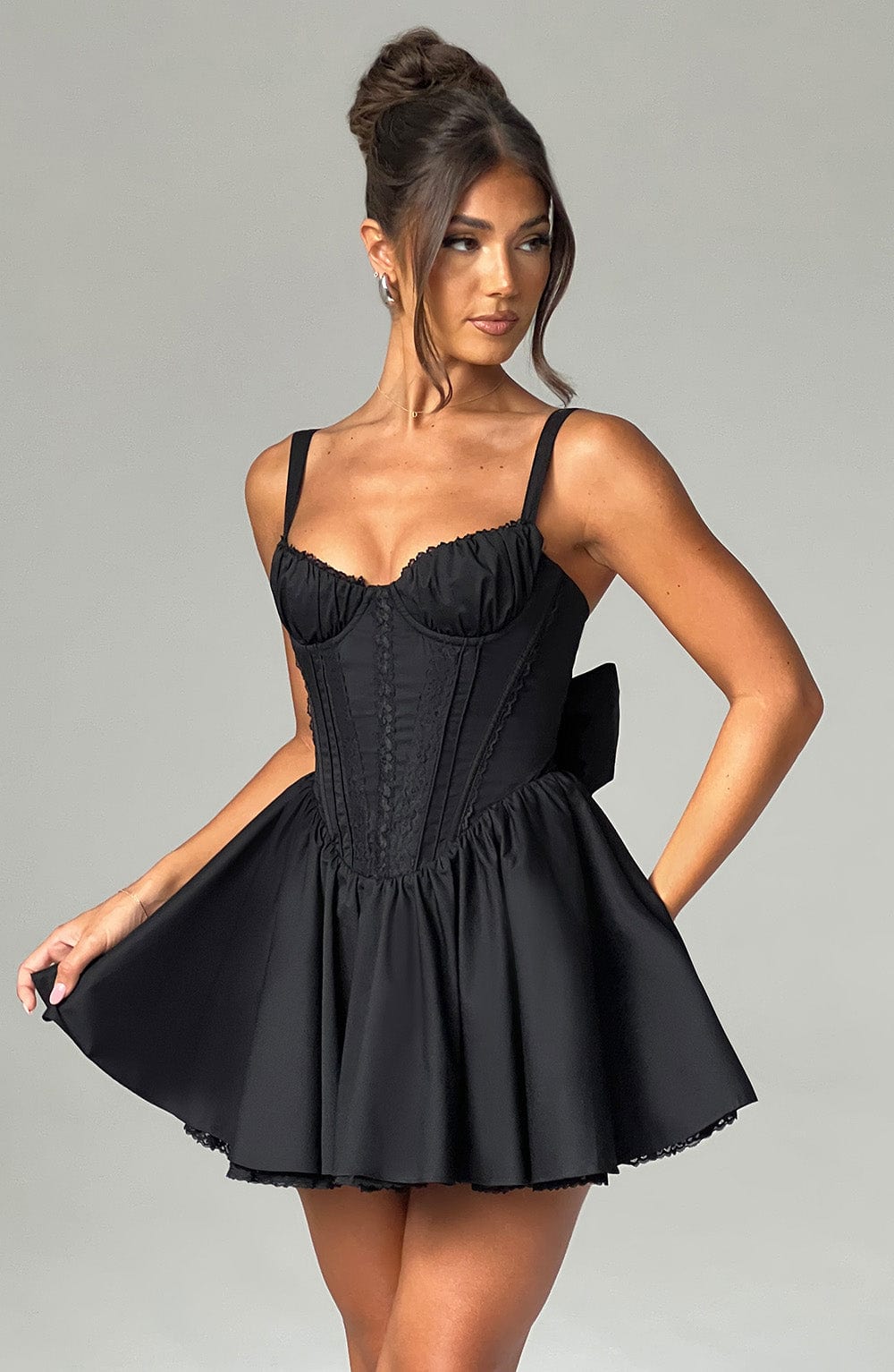 Josie Mini Dress - Black - Sassygrove
