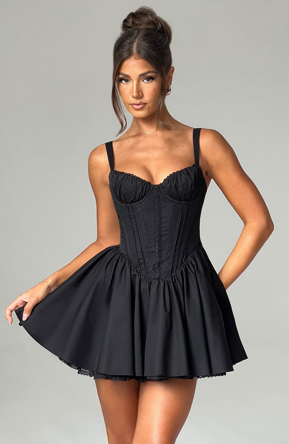 Josie Mini Dress - Black - Sassygrove