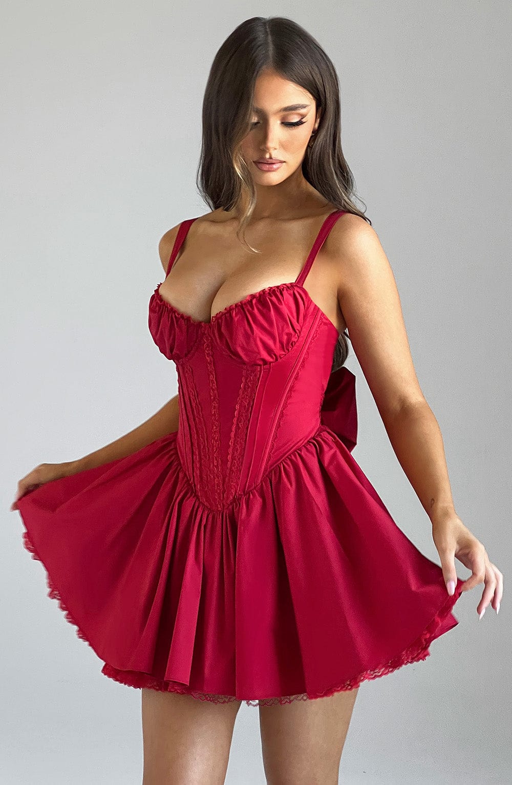 Josie Mini Dress - Red - Sassygrove