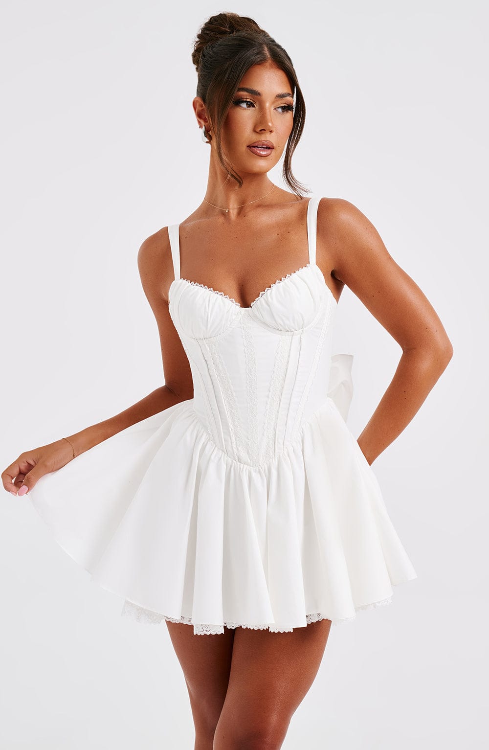 Josie Mini Dress - White - Sassygrove