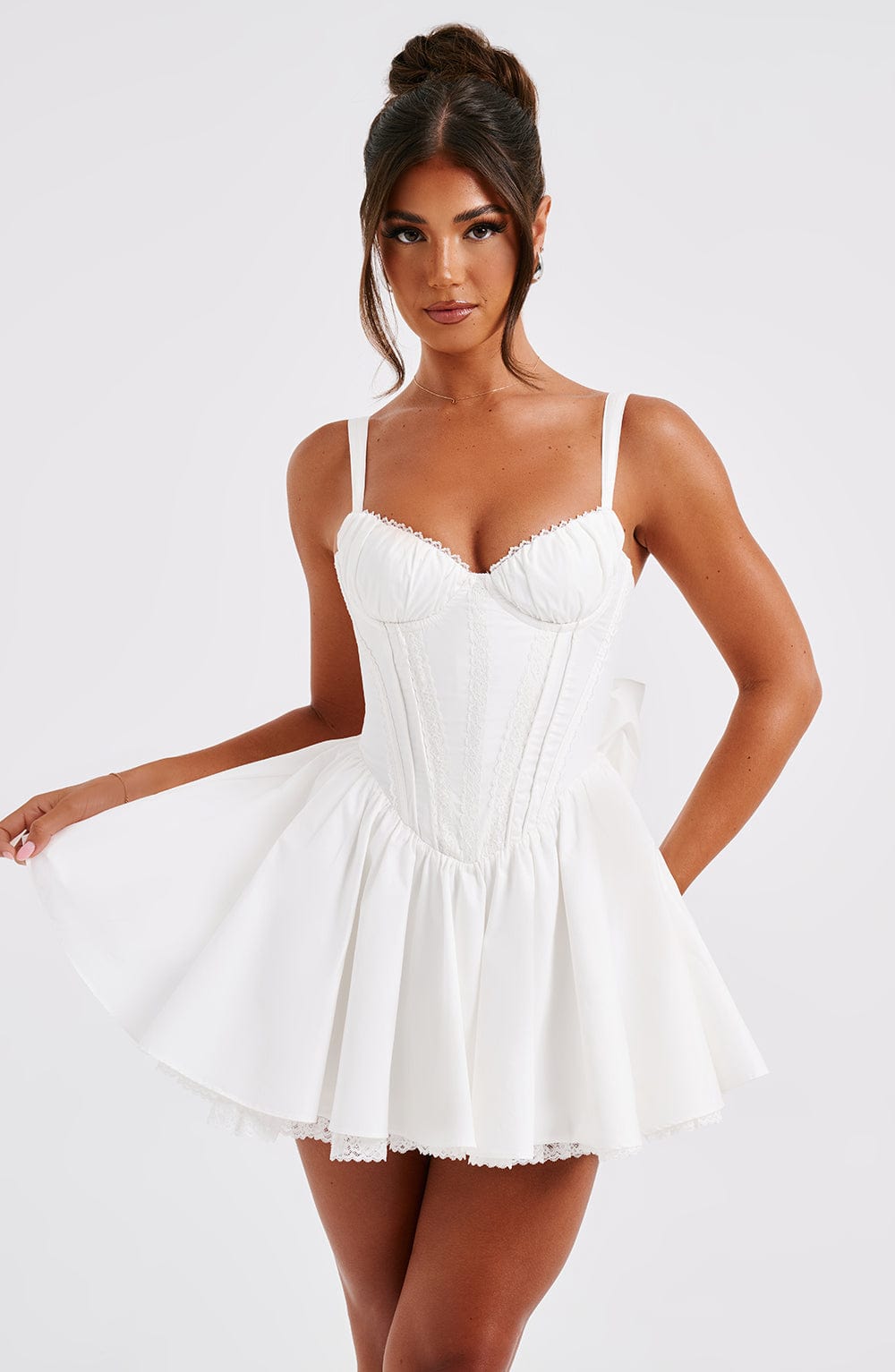 Josie Mini Dress - White - Sassygrove