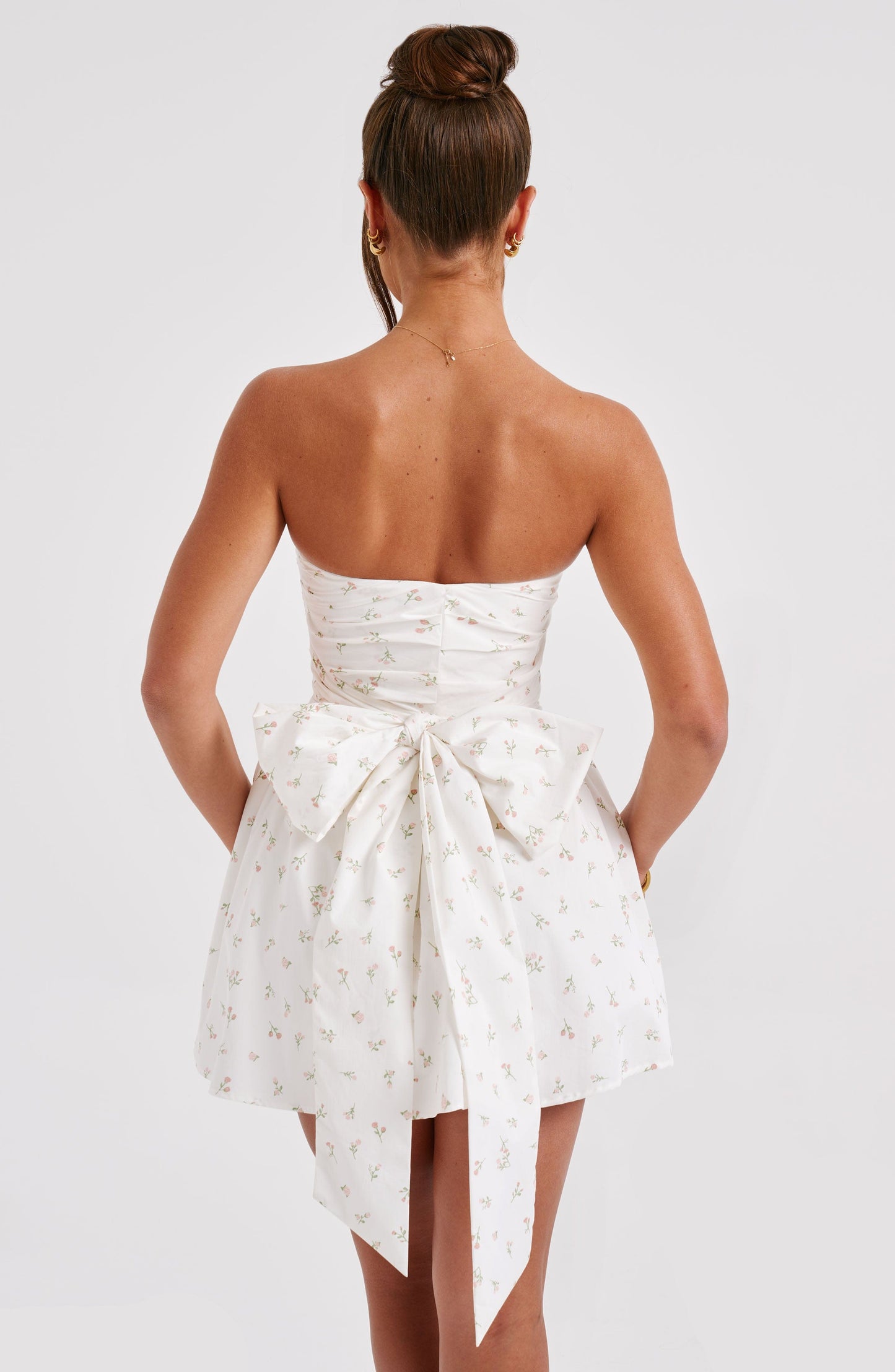 Melinda Mini Dress - Blush Floral Print - Sassygrove