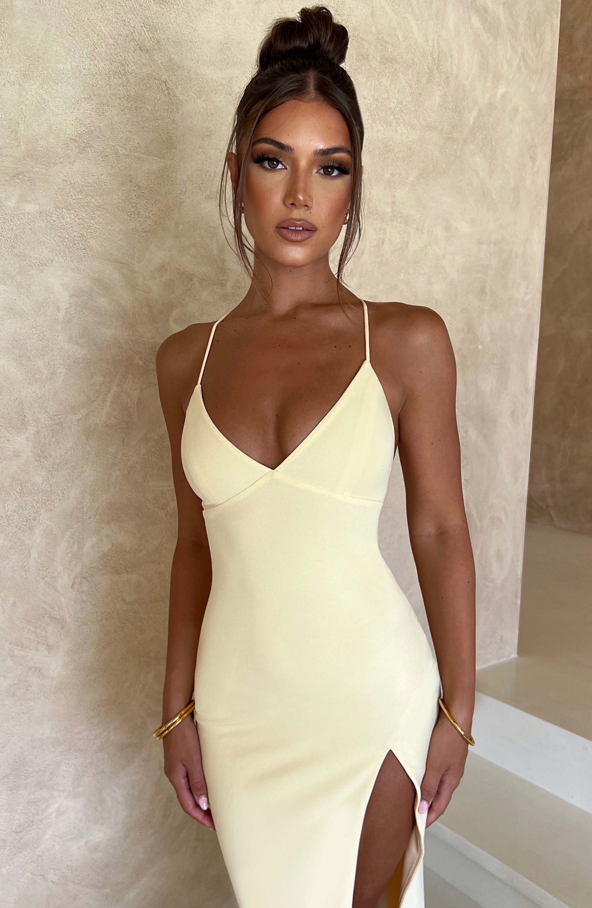 Kiara Midi Dress - Lemon - Sassygrove