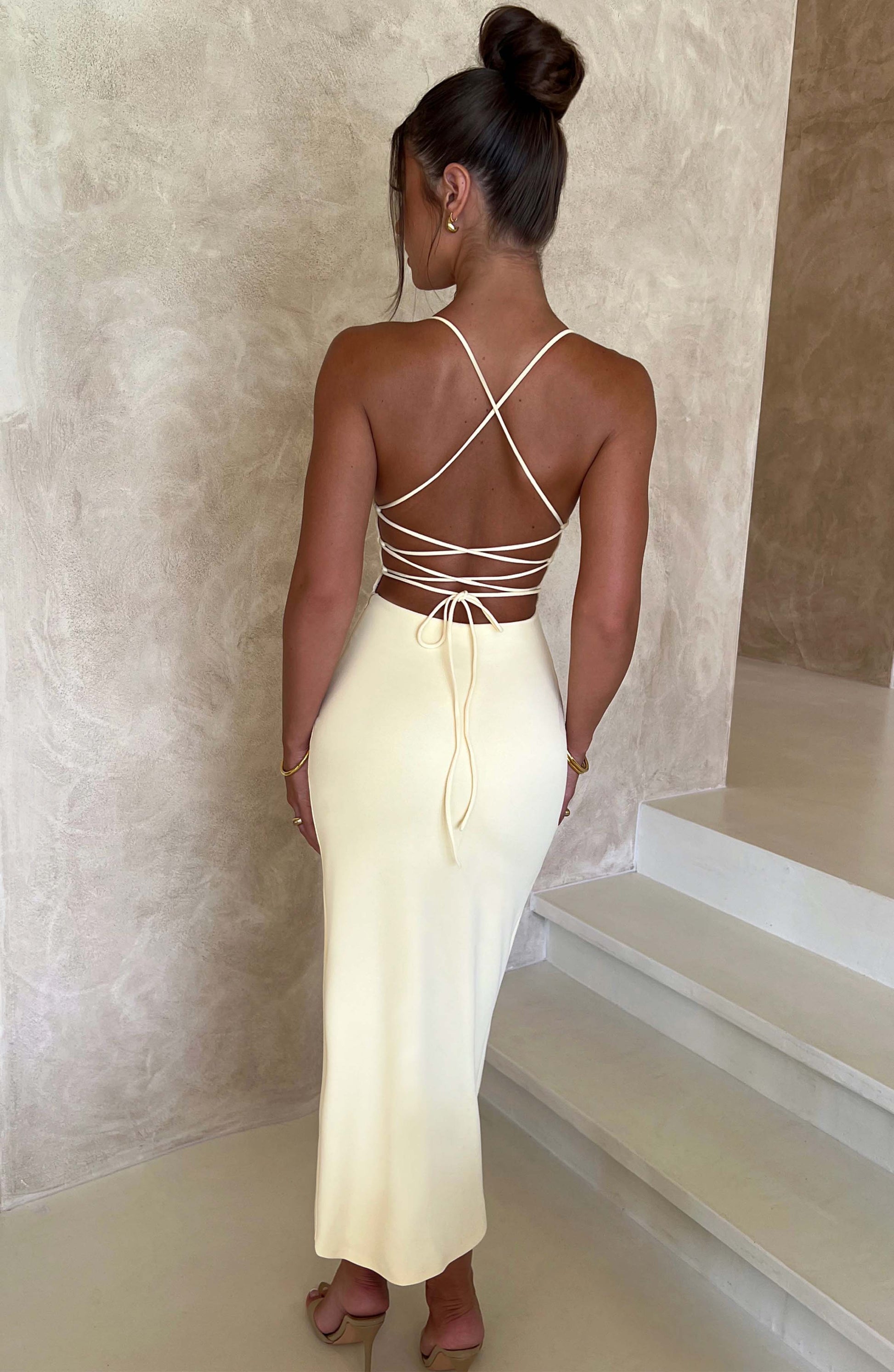 Kiara Midi Dress - Lemon - Sassygrove