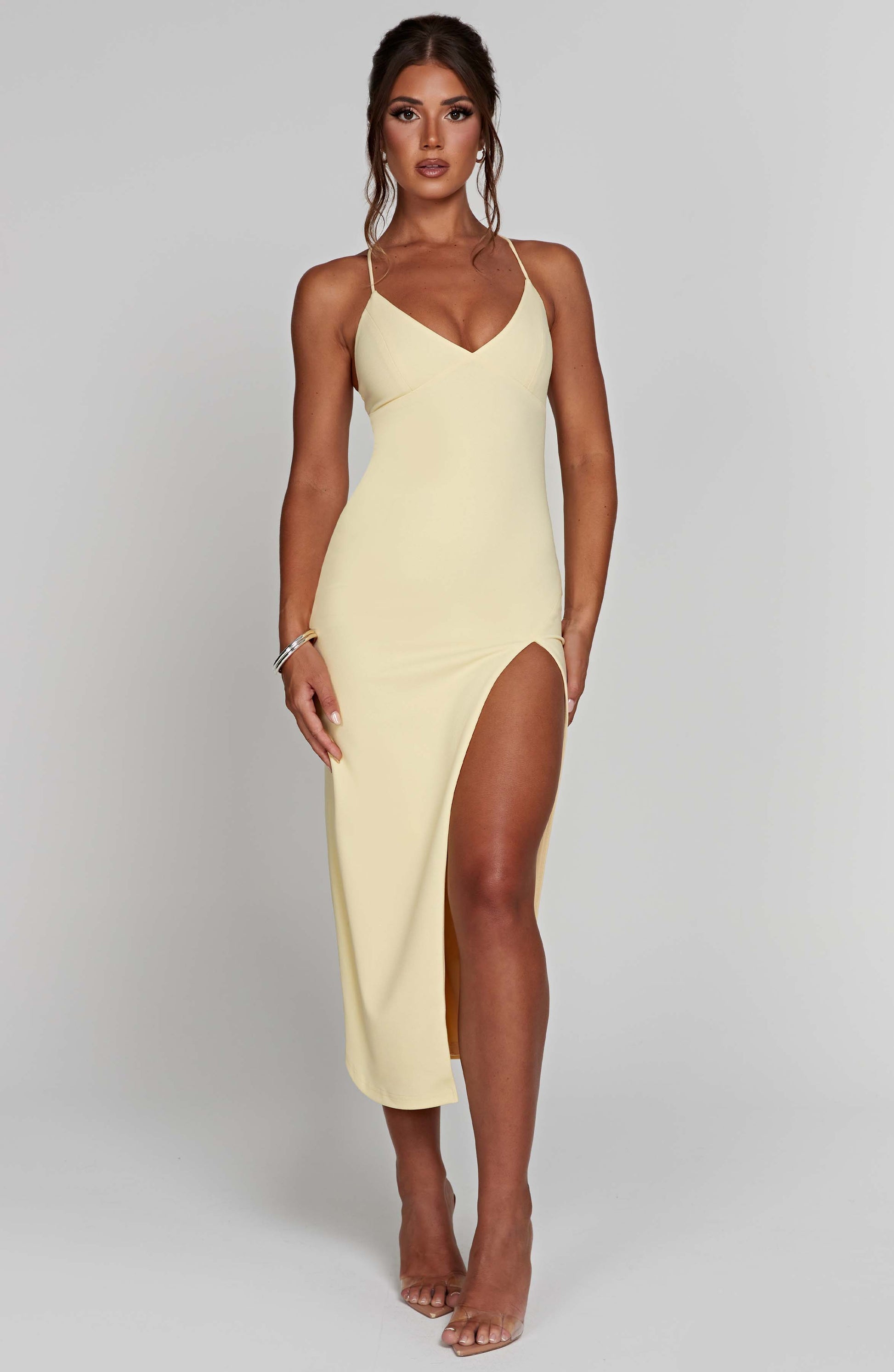 Kiara Midi Dress - Lemon - Sassygrove