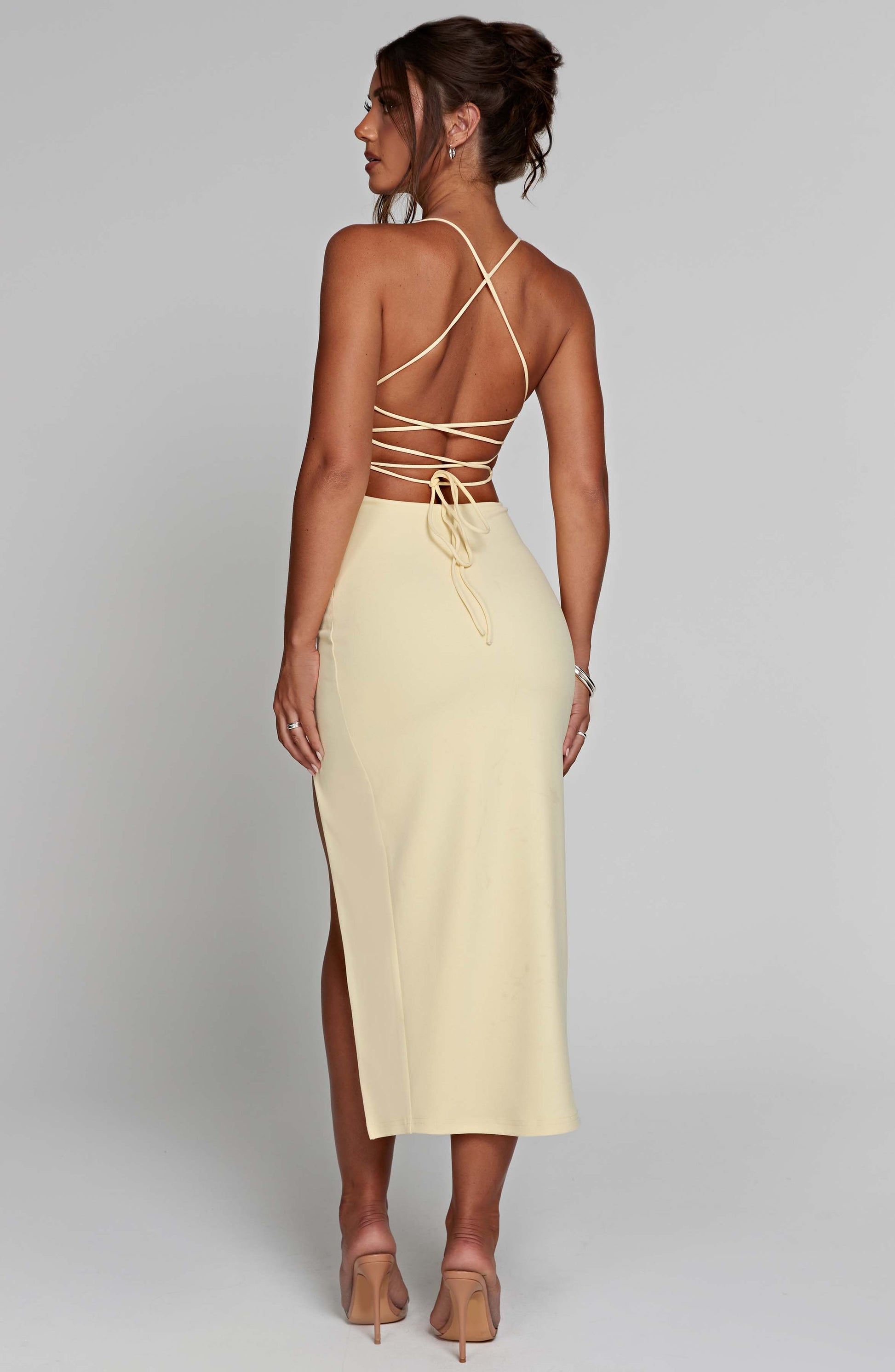 Kiara Midi Dress - Lemon - Sassygrove
