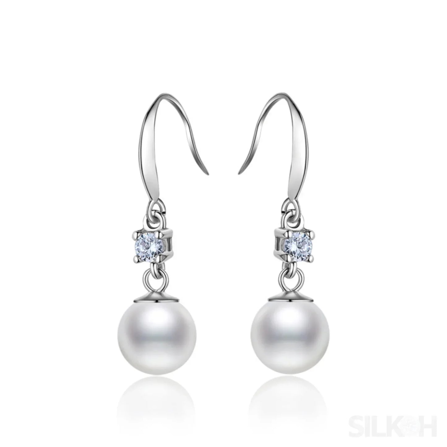 Long Shell Bead 925 Sterling Silver Pearl Earrings Adalyn - Sassygrove