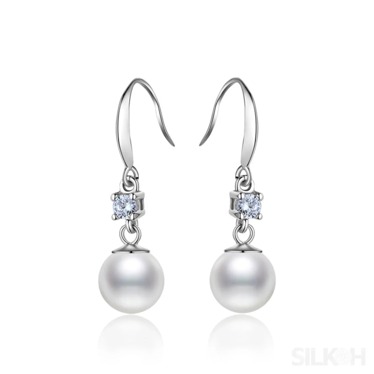 Long Shell Bead 925 Sterling Silver Pearl Earrings Adalyn - Sassygrove