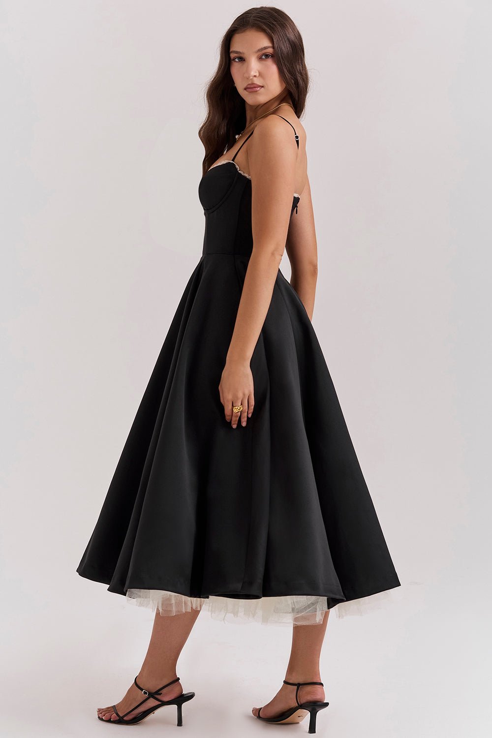 Madeline Midi Dress - Black - Sassygrove