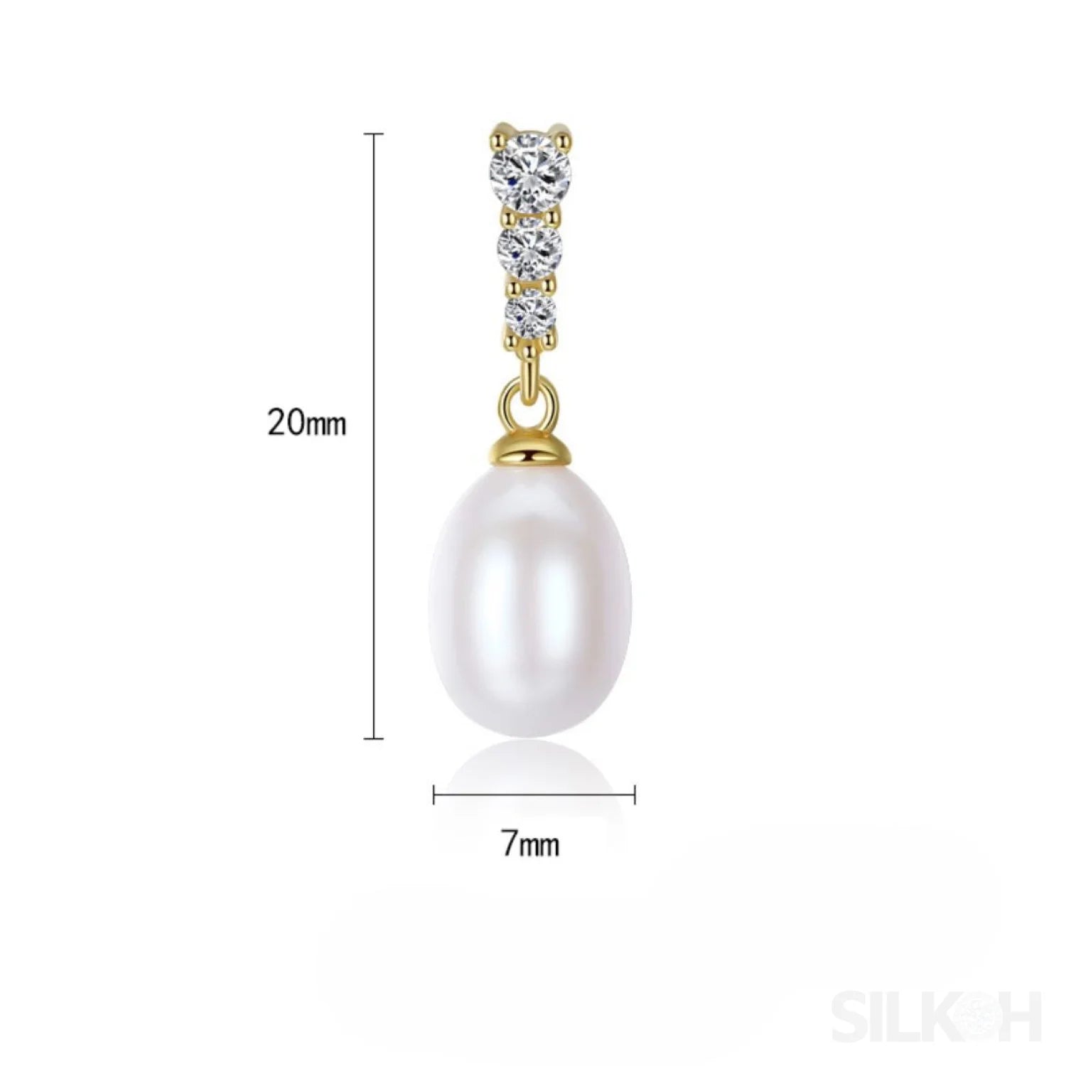 Oval Sterling Silver Freshwater Pearl Drop Bridal Earrings Ava - Sassygrove