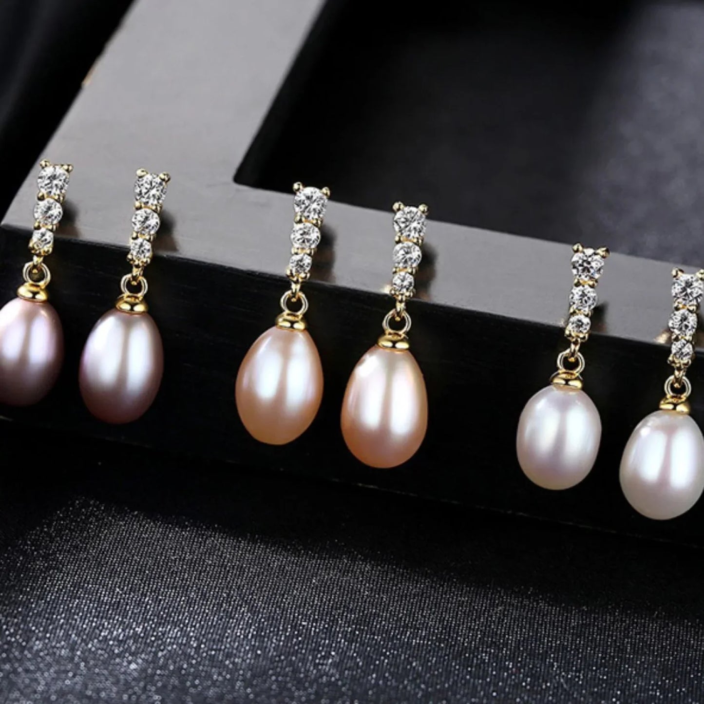 Oval Sterling Silver Freshwater Pearl Drop Bridal Earrings Ava - Sassygrove