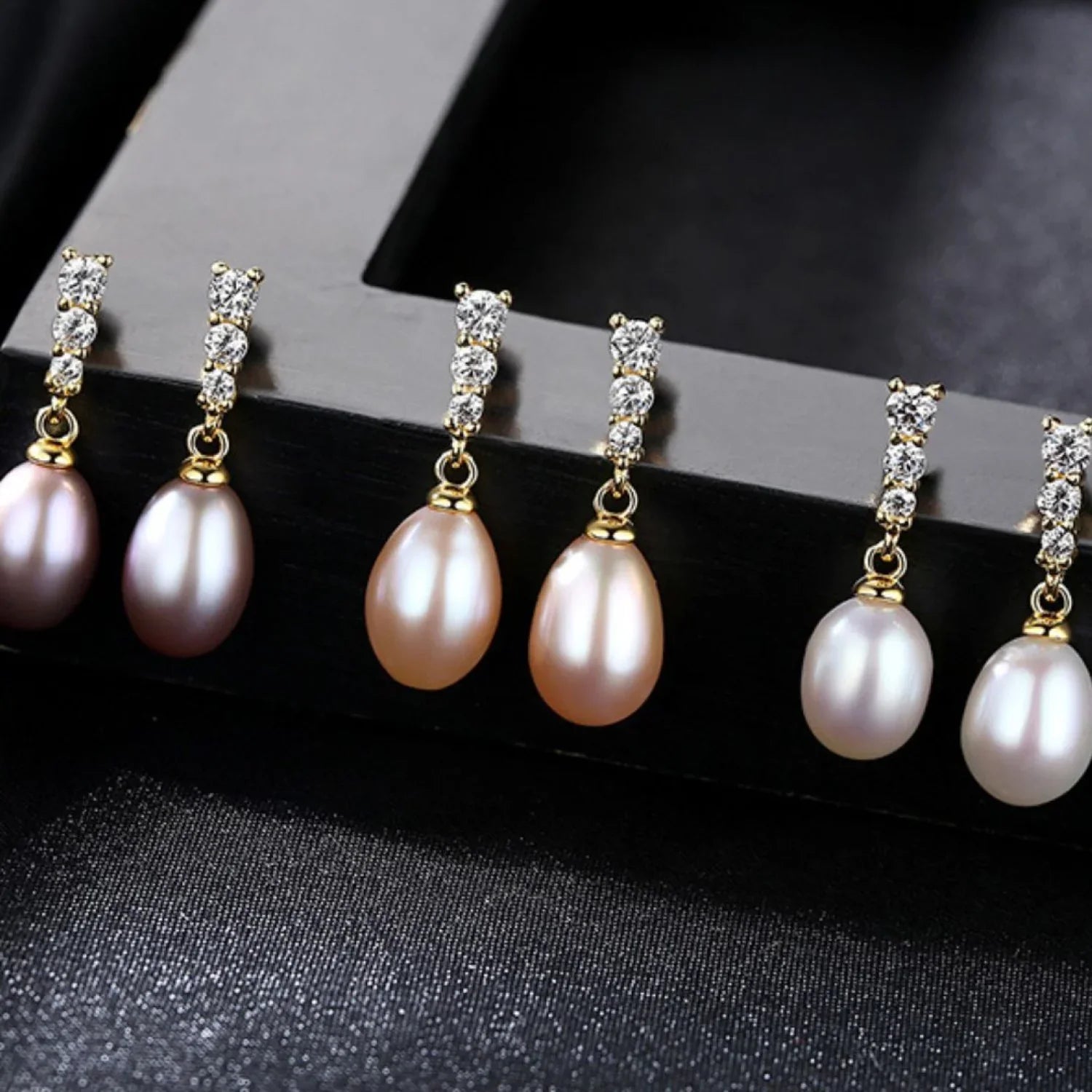 Oval Sterling Silver Freshwater Pearl Drop Bridal Earrings Ava - Sassygrove